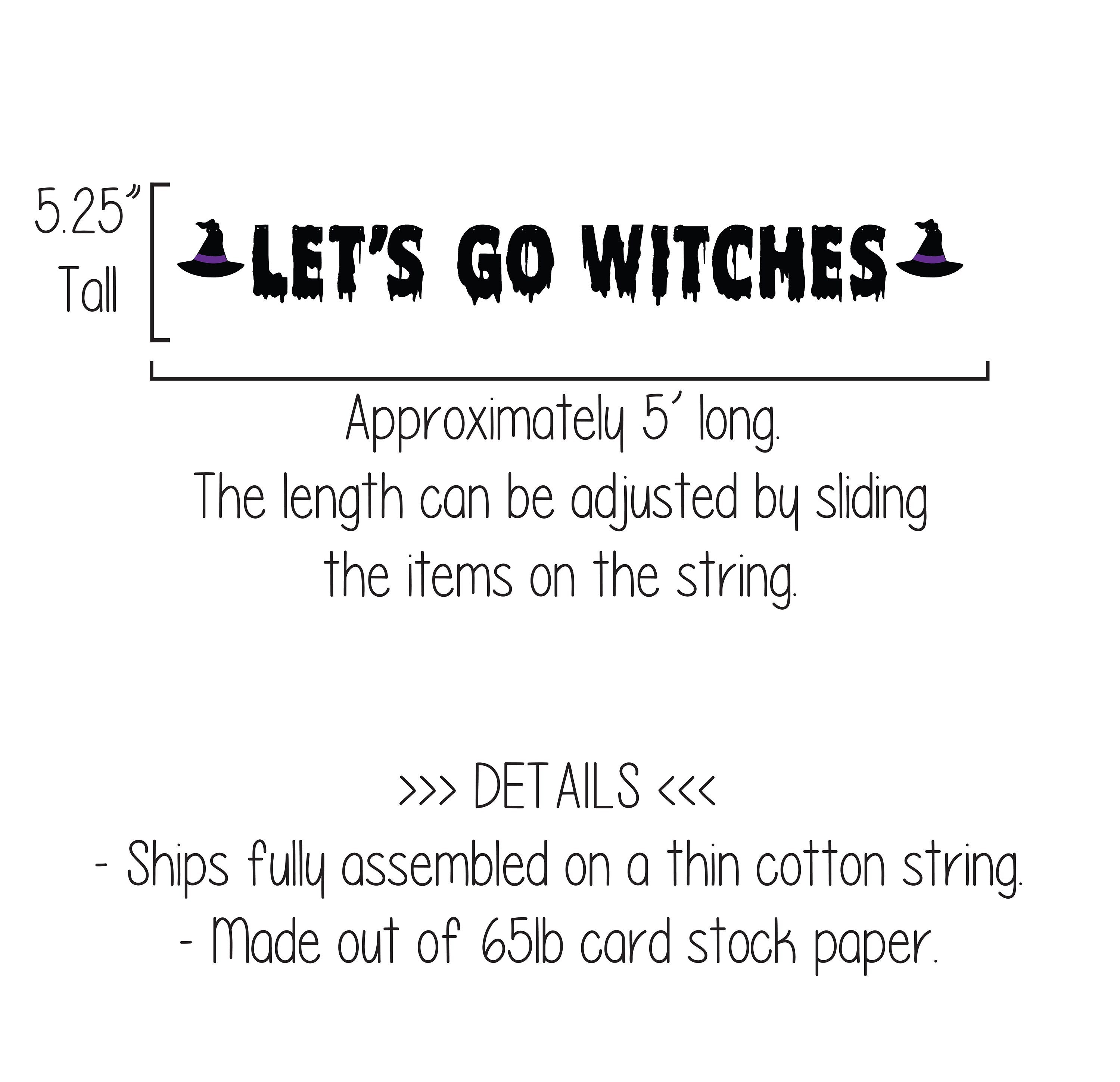 Witch Hat Garland, Witch Banner, Let&#39;s Go Witches, Let&#39;s Go Witches Banner,  Witch Bachelorette, October Bachelorette, Girl&#39;s Trip Banner