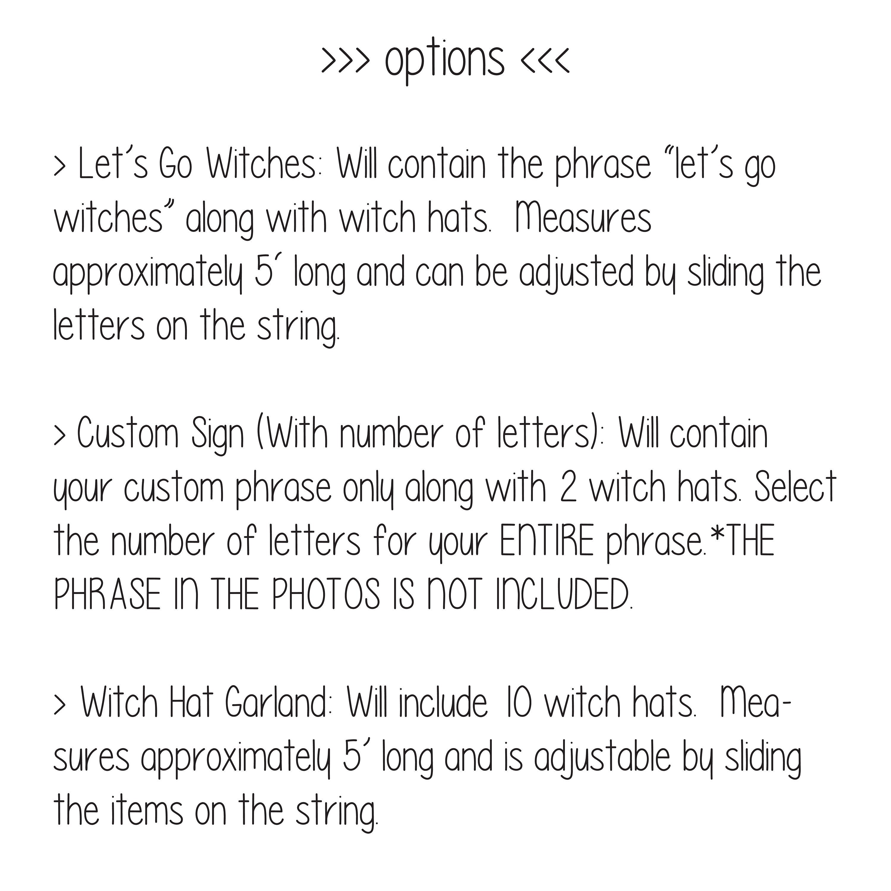 Witch Hat Garland, Witch Banner, Let&#39;s Go Witches, Let&#39;s Go Witches Banner,  Witch Bachelorette, October Bachelorette, Girl&#39;s Trip Banner