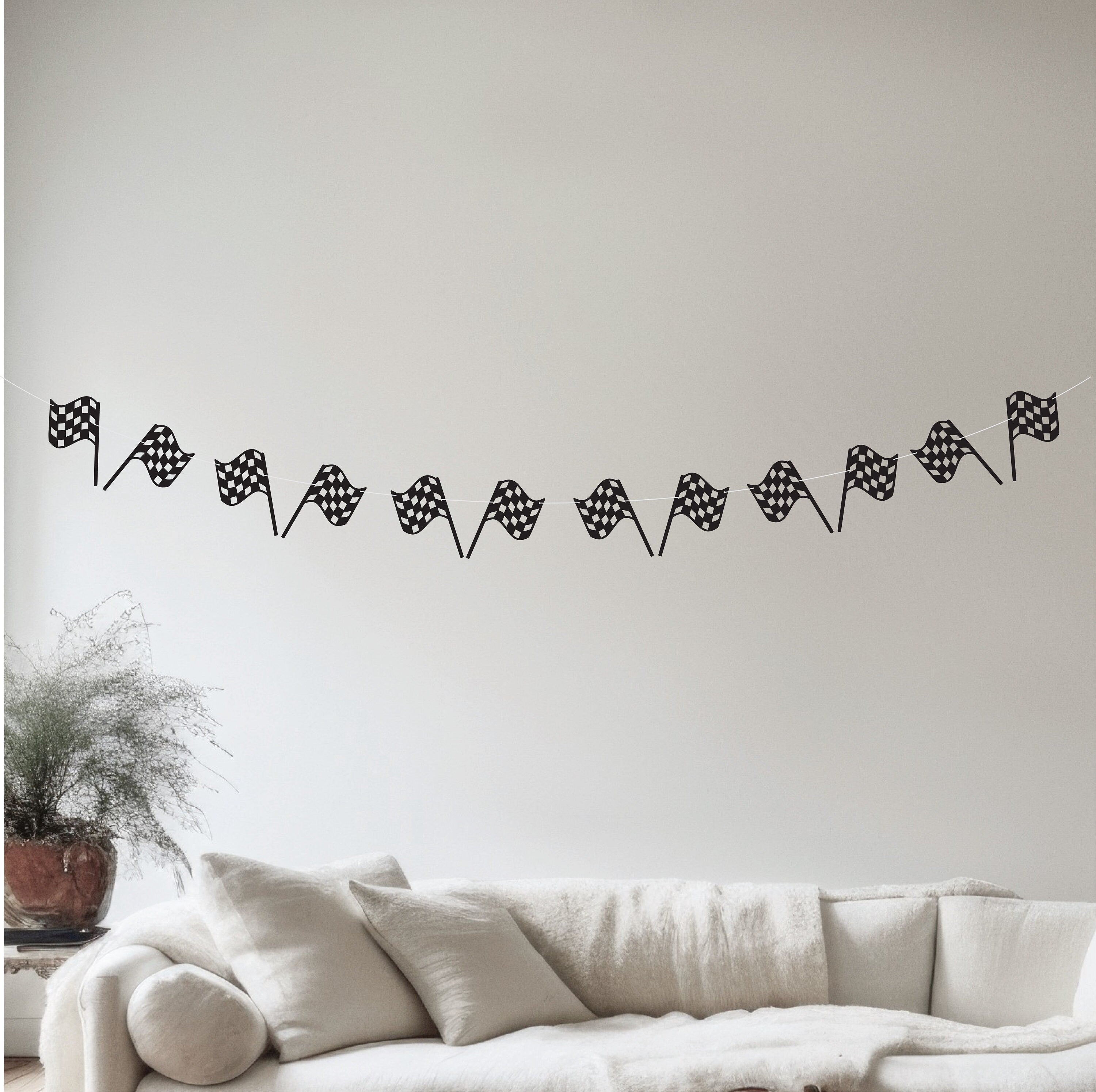 Flag Garland, Flag Banner, Racing Birthday Decorations, Need Four Speed Banner, Need For Speed, Racecar Birthday