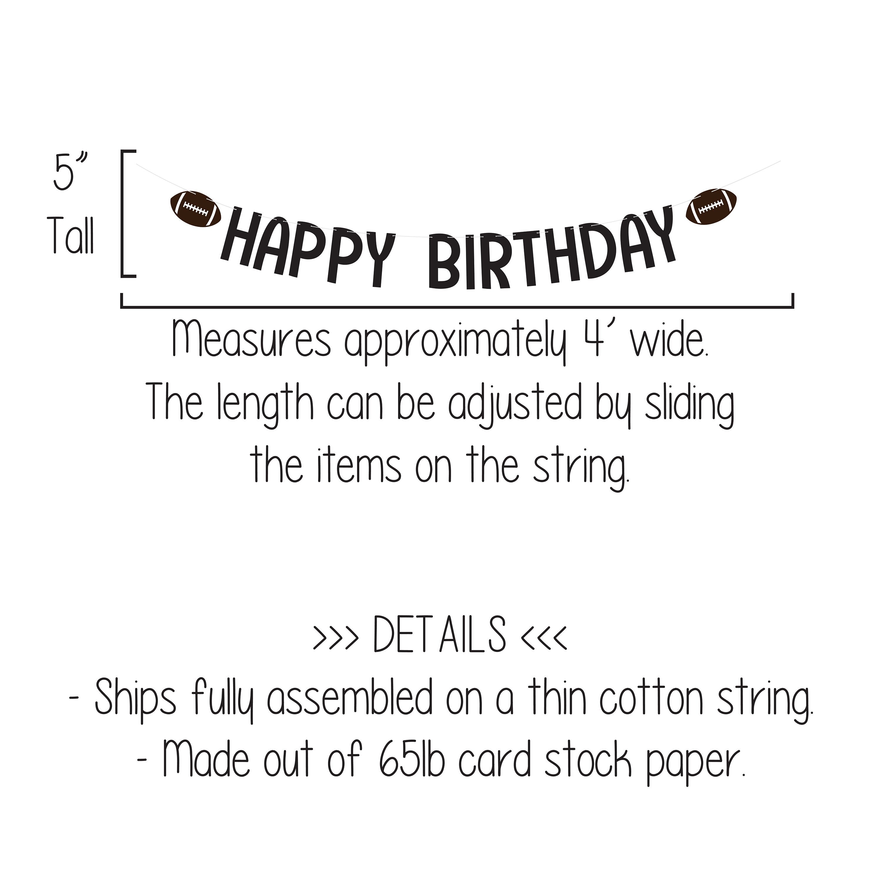 Football Happy Birthday Banner, Football Birthday, Custom Football Banner, Superbowl Party Decor, Football Party Decorations