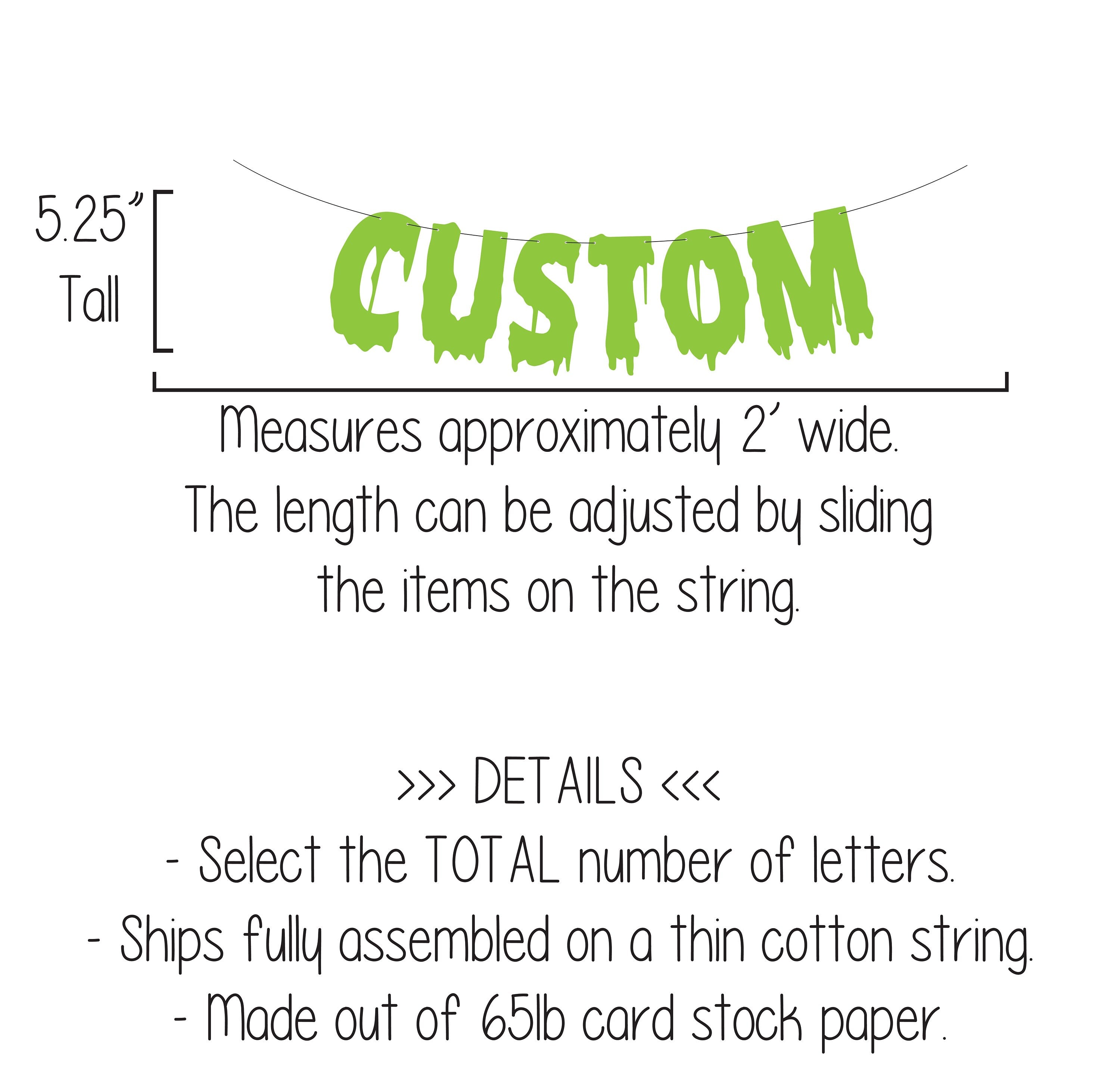 Custom Lime Green Banner, Custom Halloween Banner, Customizable Banner, Custom Halloween Font Banner, Melting Letters Font, Halloween