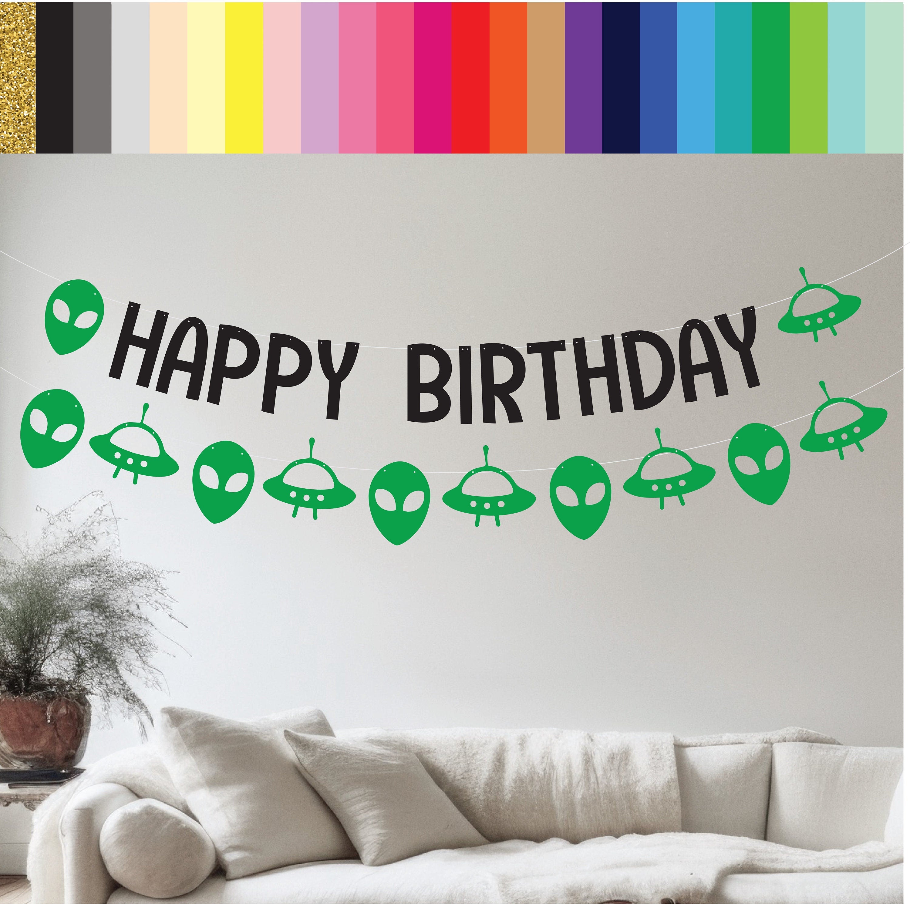 Alien Birthday Banner, Alien Birthday, Alien Decorations, Alien Birthday Party, Alien Party Decorations, Custom Alien Banner