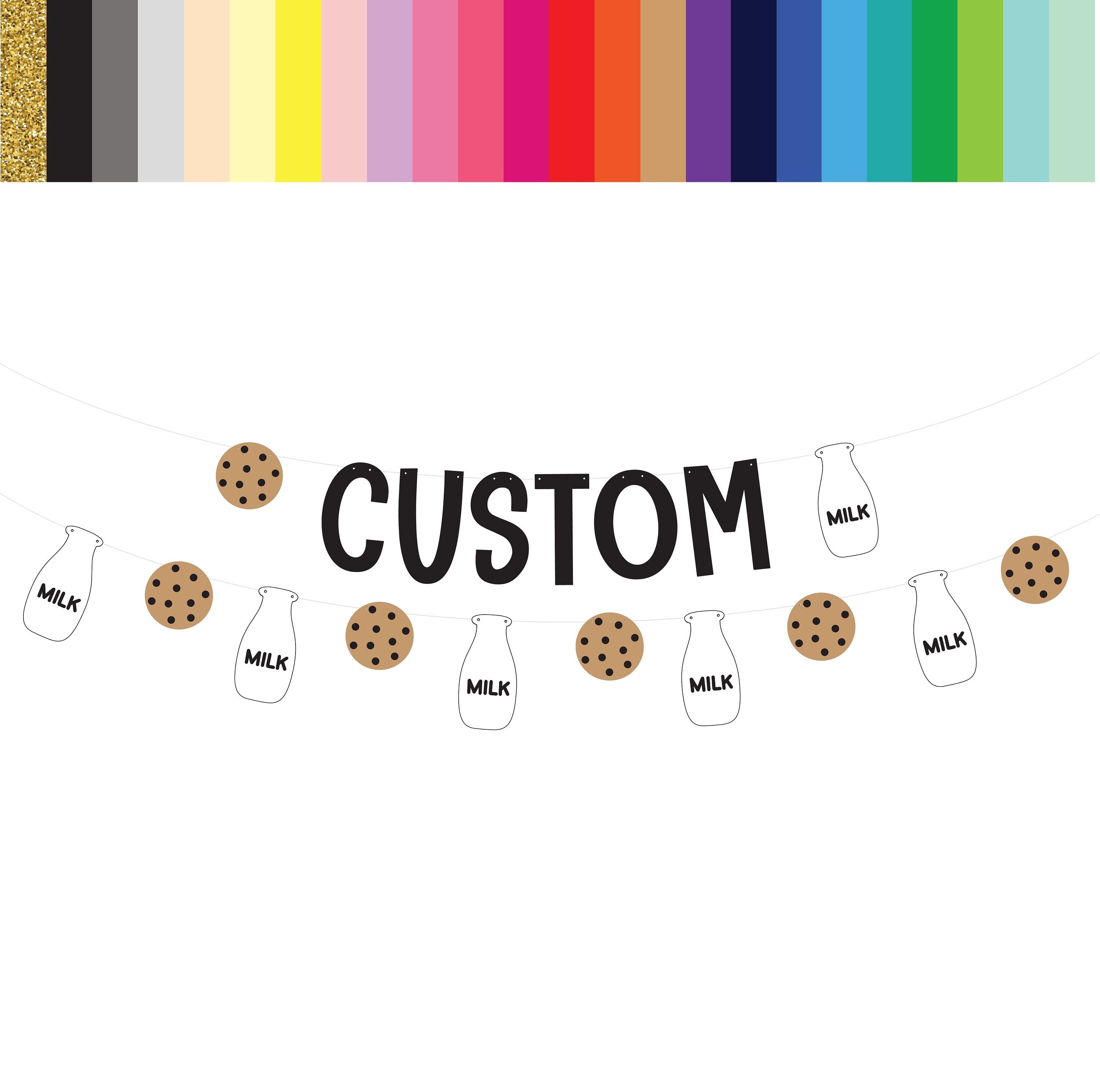 Custom Milk and Cookies Banner, Cookie Party Decorations, Cookies and Milk Decorations, Custom Cookie Banner, Cookie Decorations