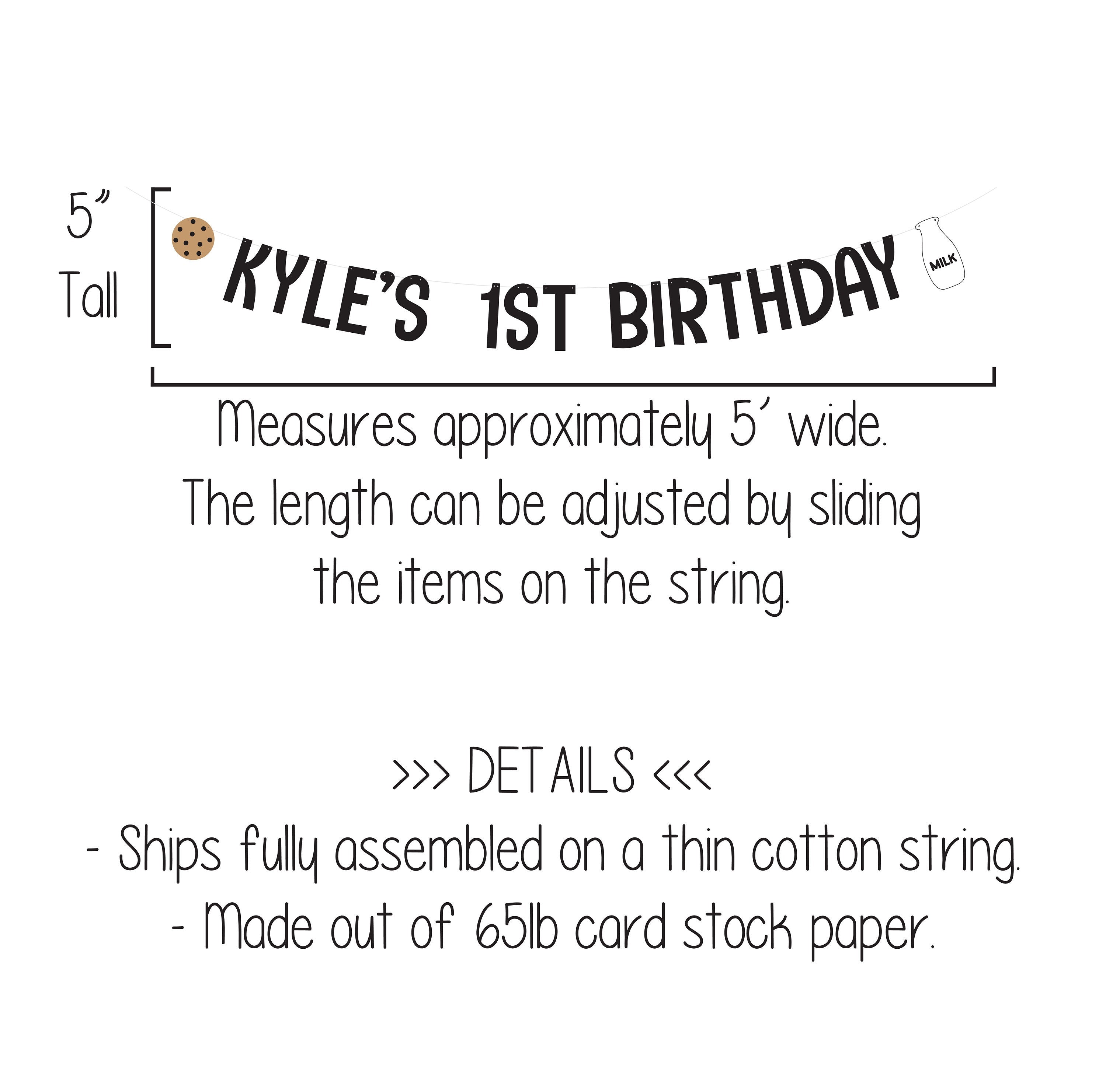 1st Birthday Banner, Cookie Birthday Banner, Milk and Cookies Birthday Banner, Milk and Cookies Decorations, Cookies and Milk, Cookie Party