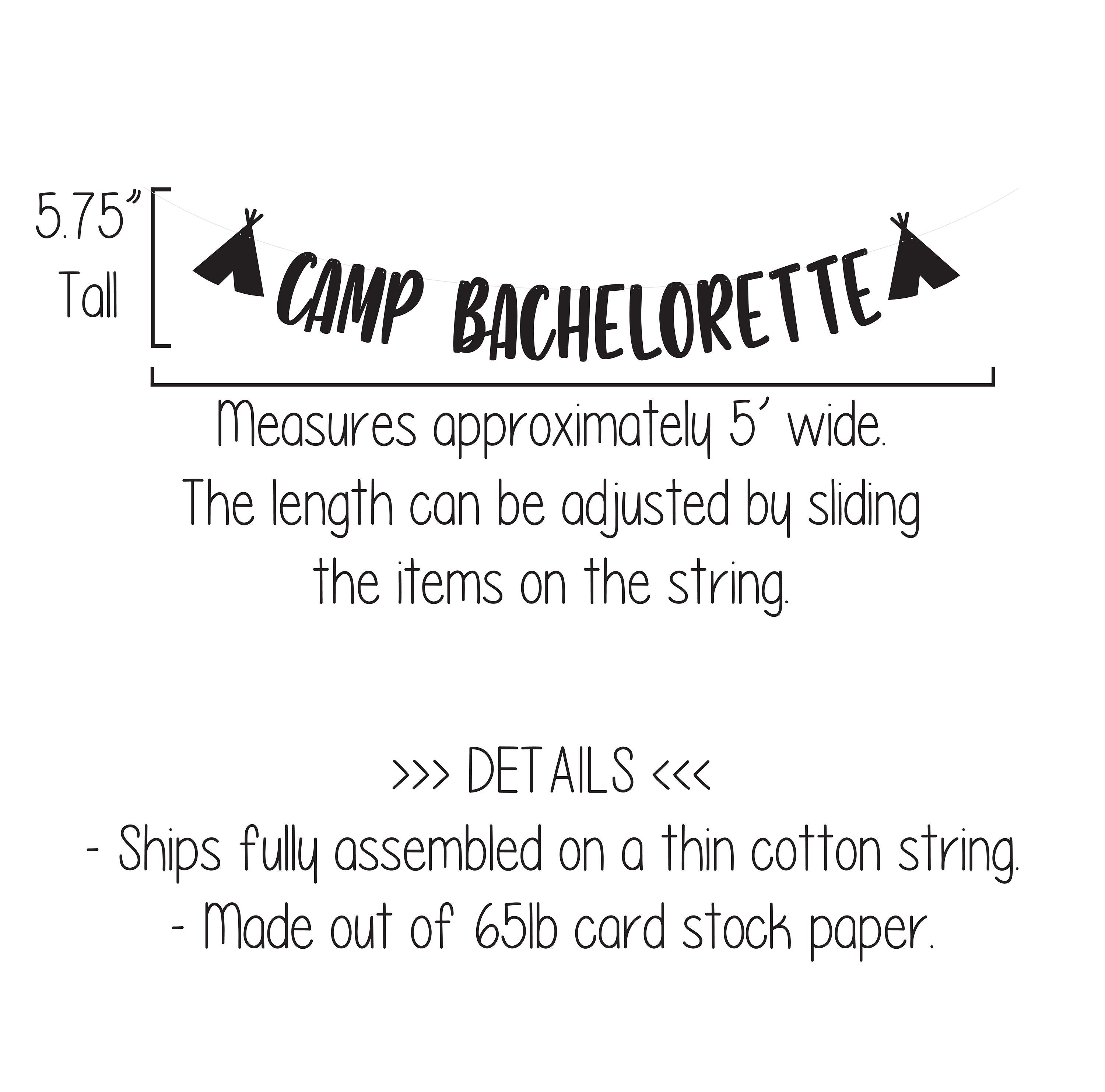 Camp Bachelorette, Bachelorette Camp, Camp Bach Crew, Cabin Bachelorette, Bachelorette Decoration, Gold Bachelorette Banner, Camplorette