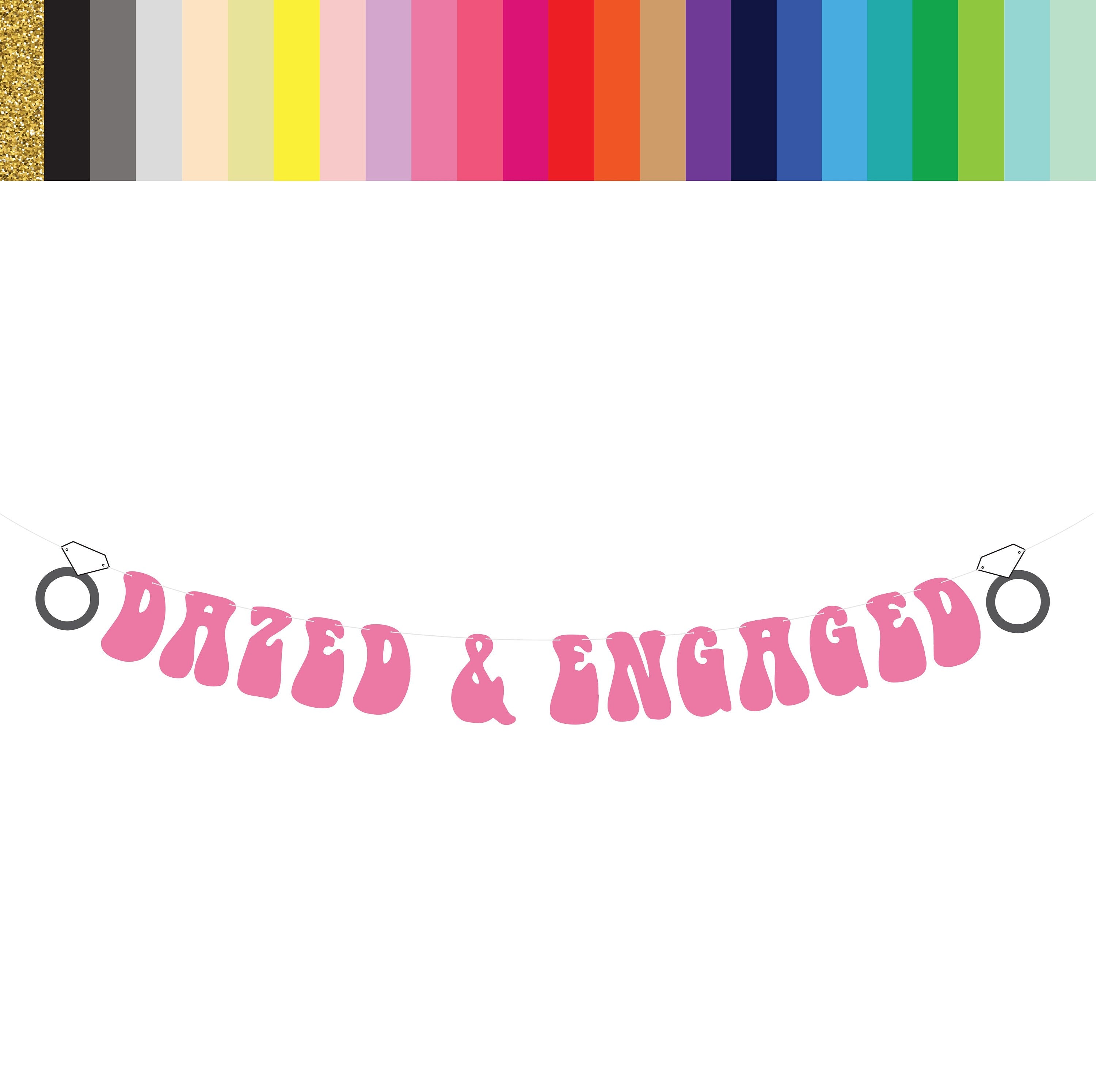 Dazed & Engaged, Dazed and Engaged Banner, Custom 70s Banner, Retro Bachelorette Party Banner, Hippie Bachelorette Party Decorations