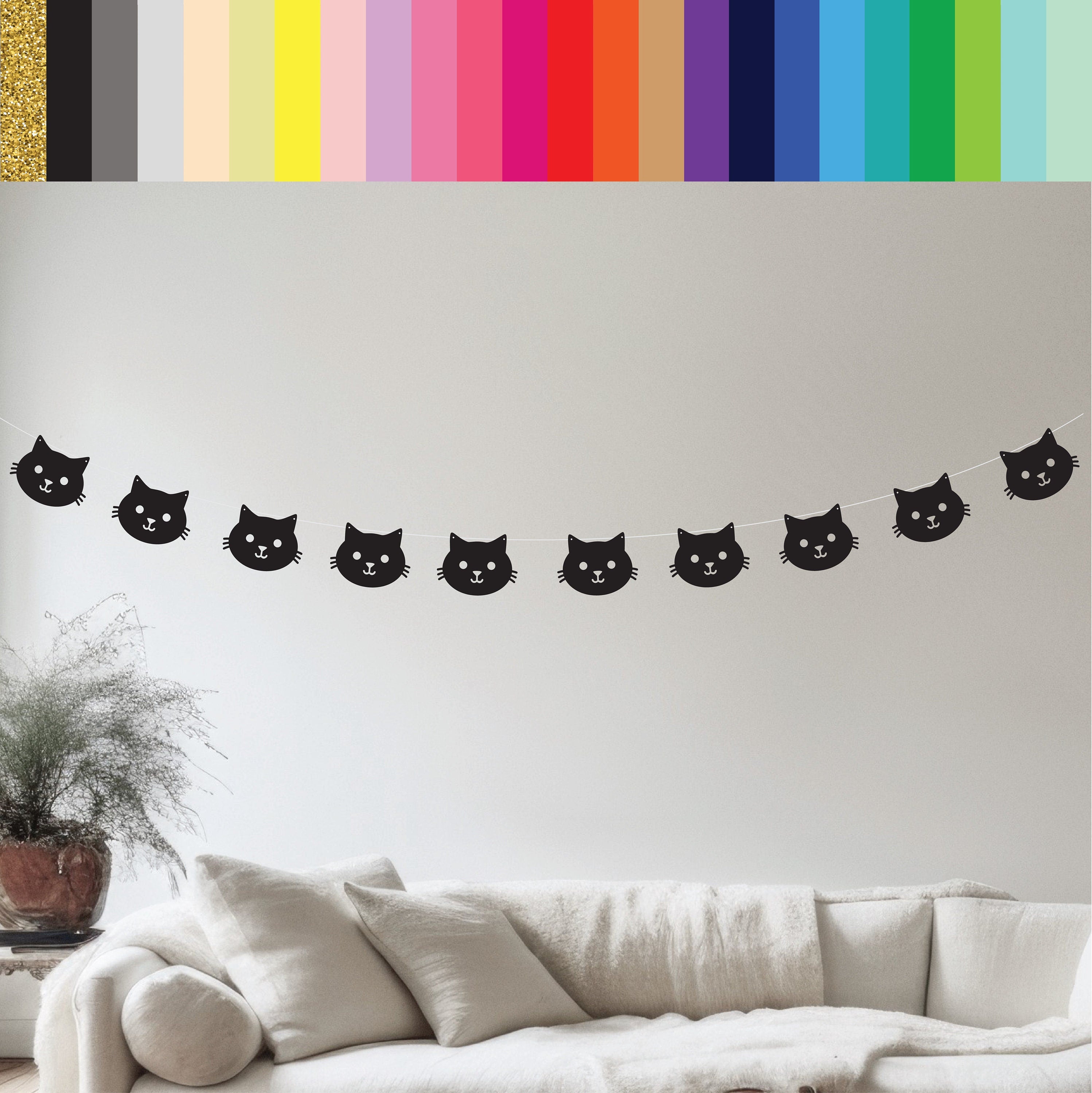 Cat Banner, Cat Garland Cat Decorations, Cat Party Banner, Cat Party Decorations, Cat Birthday, Cat Themed Party, Cat Birthday Sign