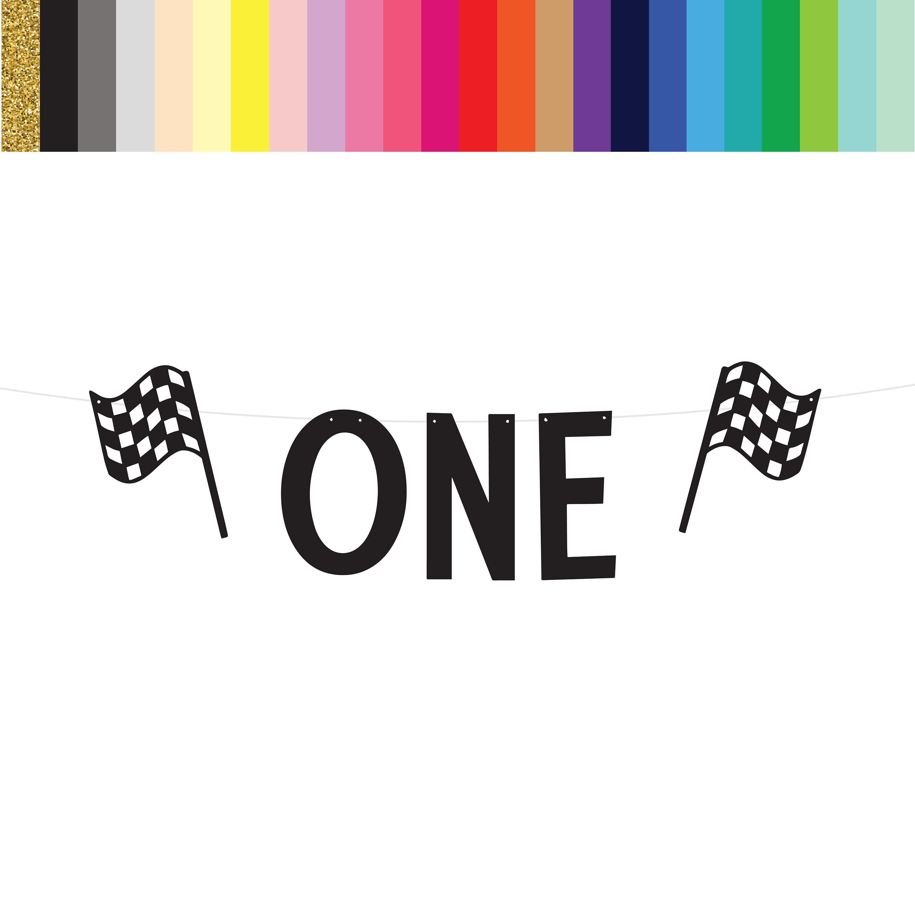 One, One Banner, One Highchair Banner, 1st Birthday, Racing Decorations, Racing Birthday Party, Custom Racing Banner