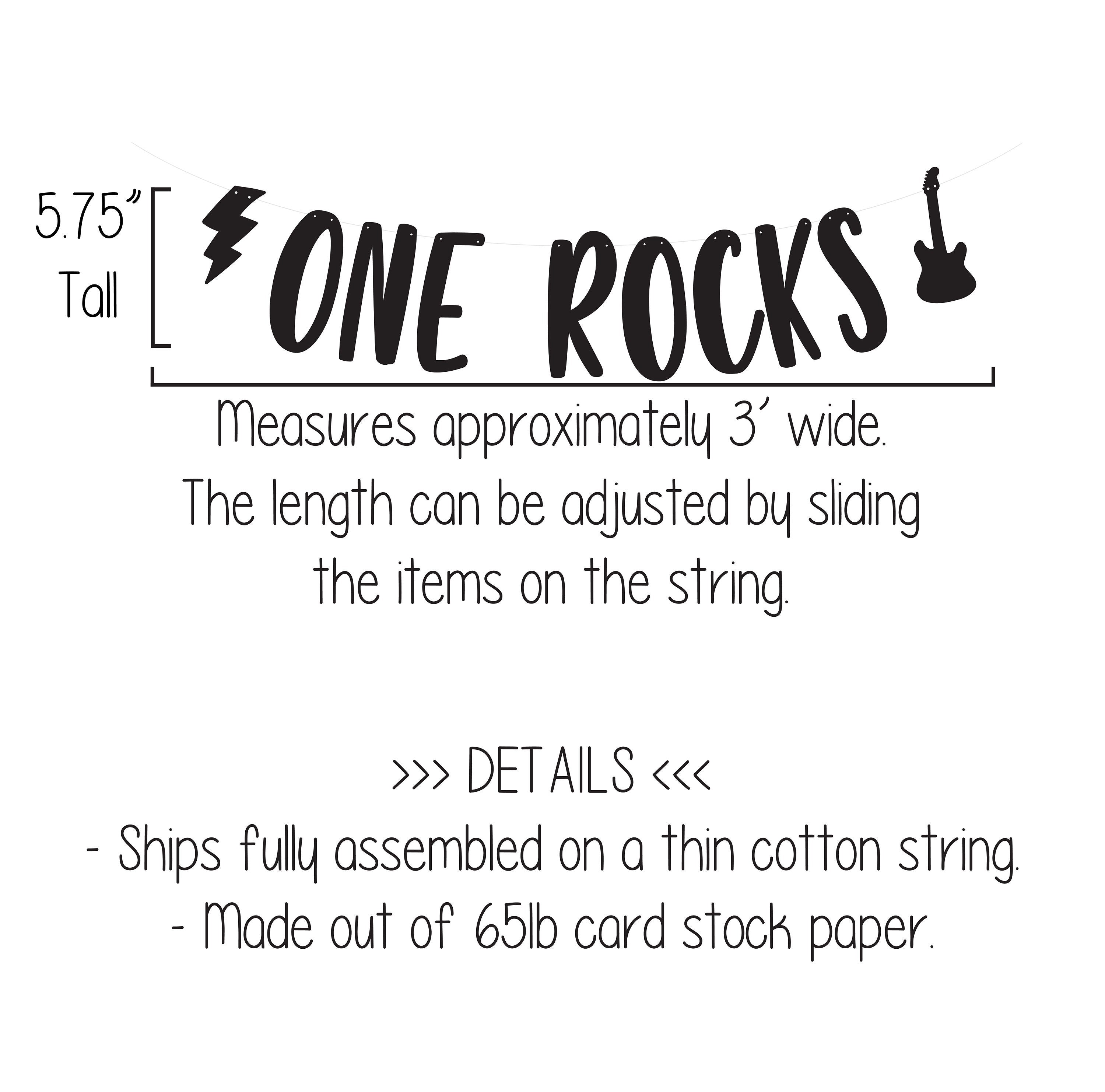 One Rocks Banner, Rock Birthday Banner, Rock and Roll Birthday, Rock N Roll Decorations, Rock n&#39; Roll Theme, 1st Birthday Banner