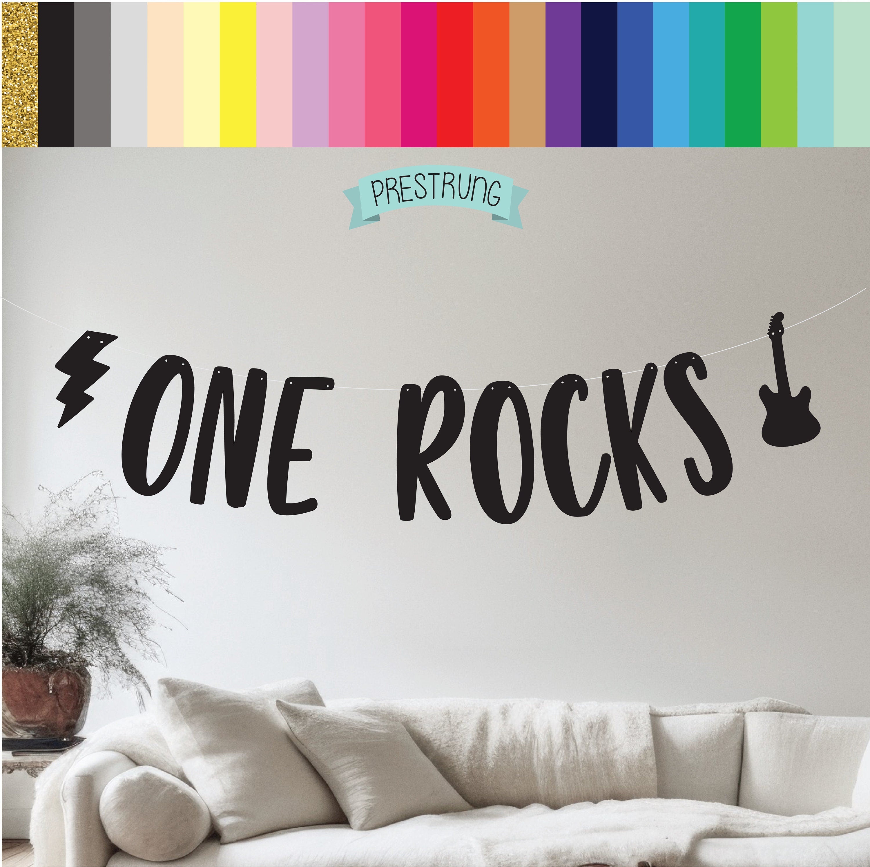 One Rocks Banner, Rock Birthday Banner, Rock and Roll Birthday, Rock N Roll Decorations, Rock n&#39; Roll Theme, 1st Birthday Banner