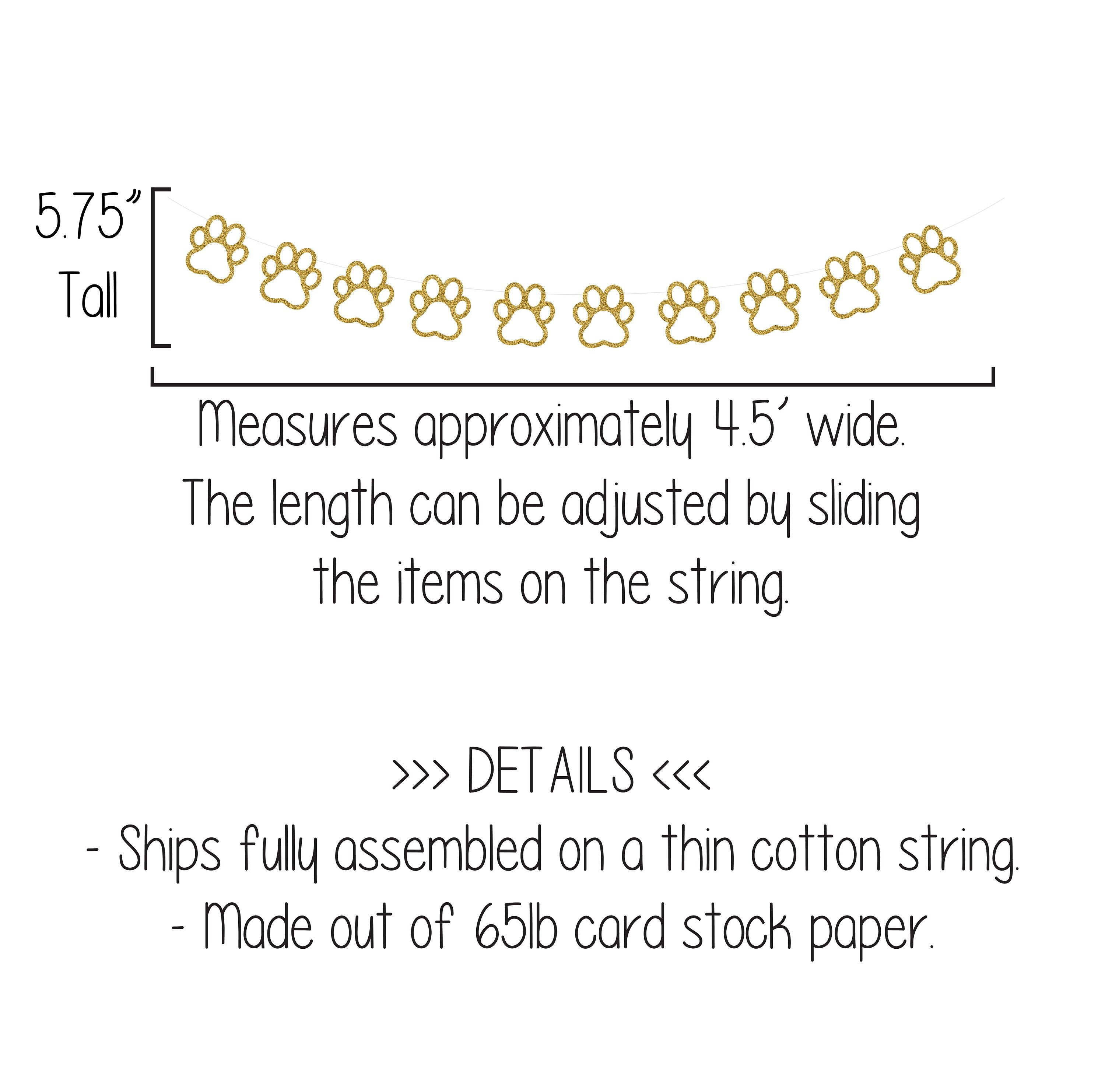 Pet Birthday Banner, Dog Birthday Banner, Paw Print Garland, Animal Themed Decorations, Puppy Party, Pawty Decorations, Pawty Theme