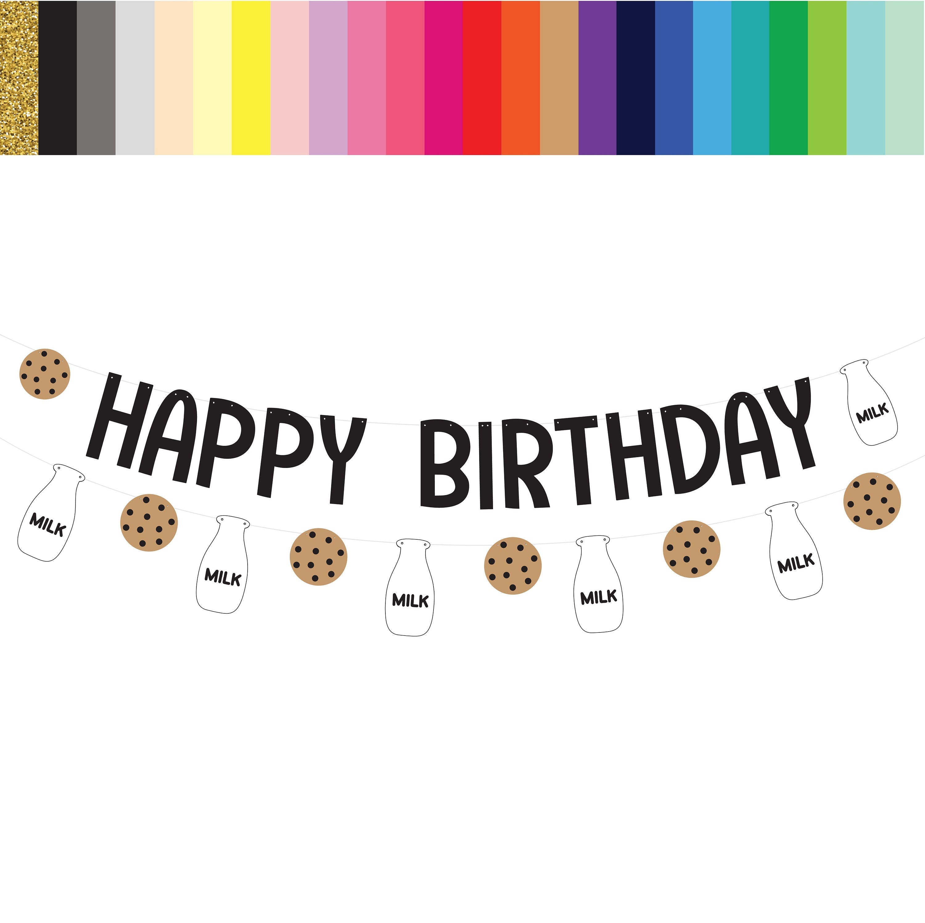 Cookie Birthday Banner, Milk and Cookies Birthday Banner, Milk and Cookies Decorations, Cookies and Milk, Cookie Decorations, Cookie Party