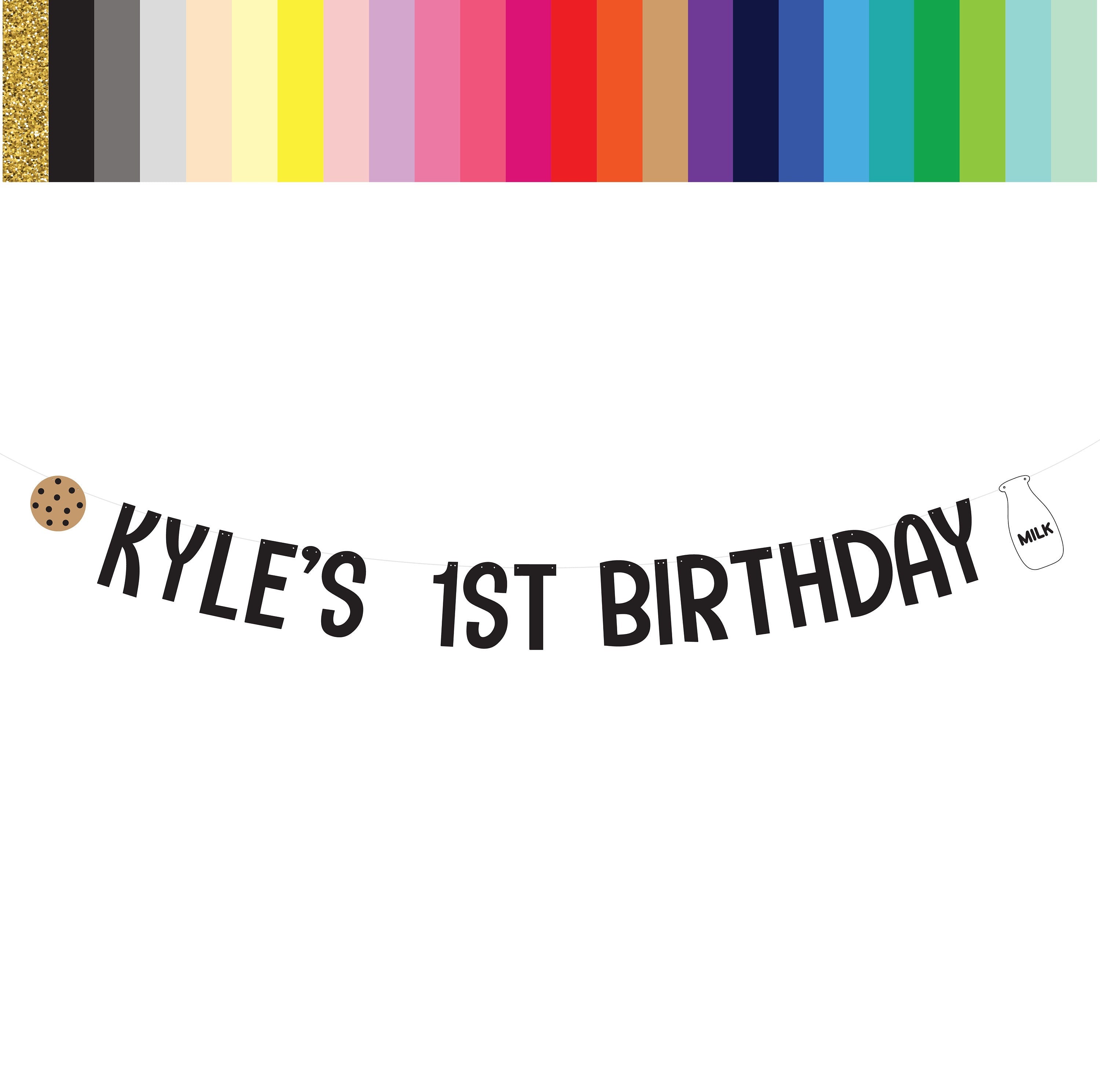 1st Birthday Banner, Cookie Birthday Banner, Milk and Cookies Birthday Banner, Milk and Cookies Decorations, Cookies and Milk, Cookie Party