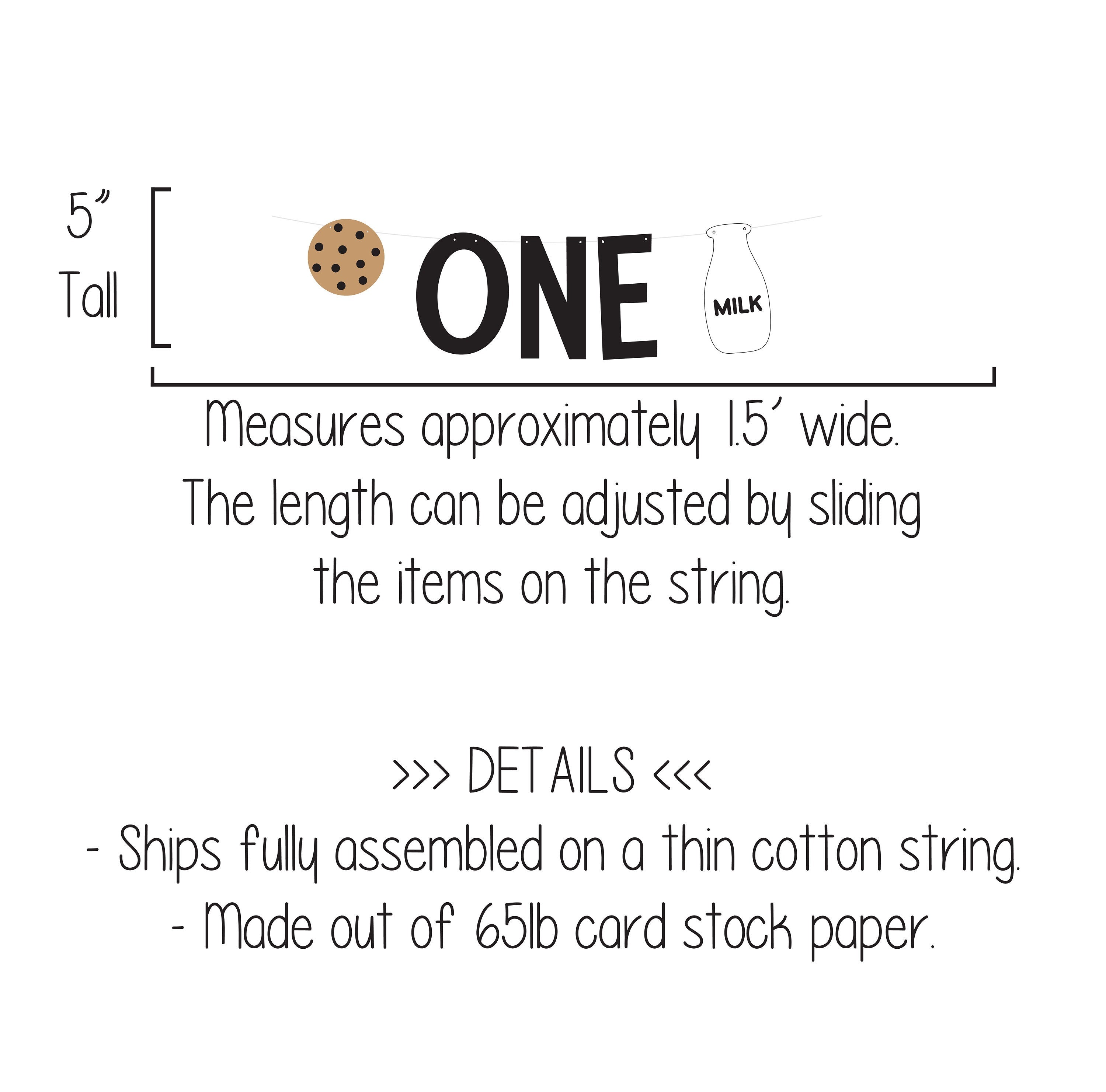 One Cookie Banner, Highchair Banner, 1st Birthday Banner, Milk and Cookies Birthday Banner, Milk and Cookies Decorations, Cookies and Milk