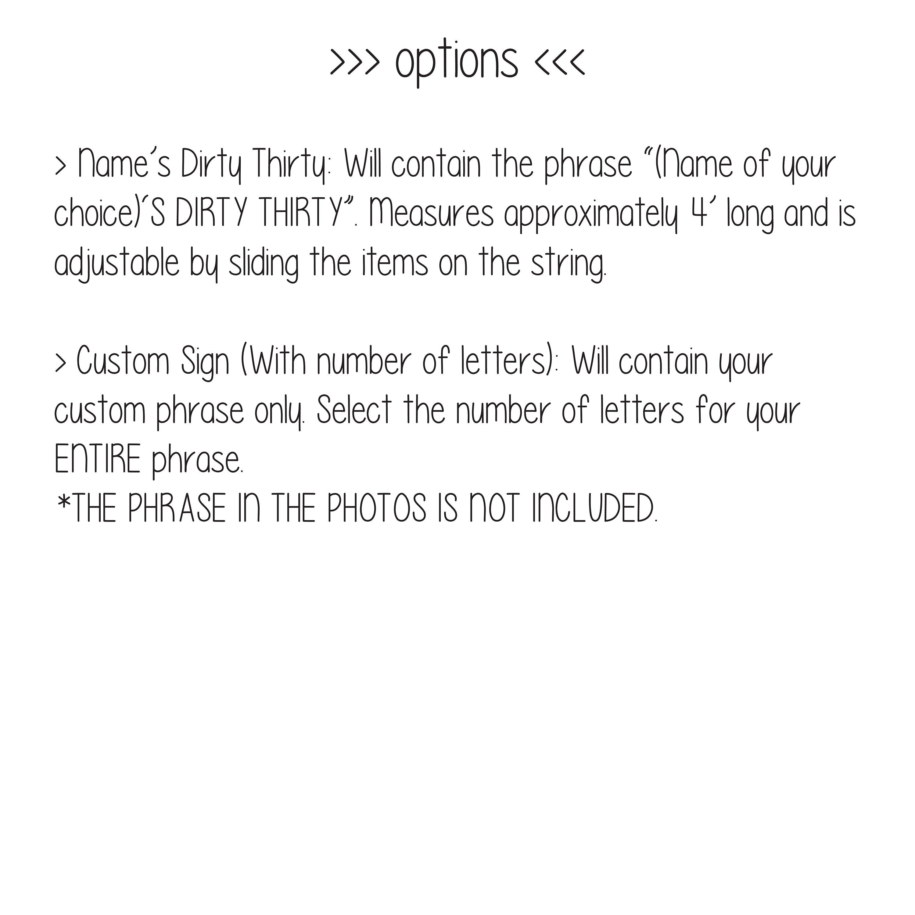 Dirty Thirty, Dirty Thirty Banner, Dirty Thirty Decorations, Custom Dirty Thirty Banner, 30th Birthday Banner, 30th Birthday Decorations