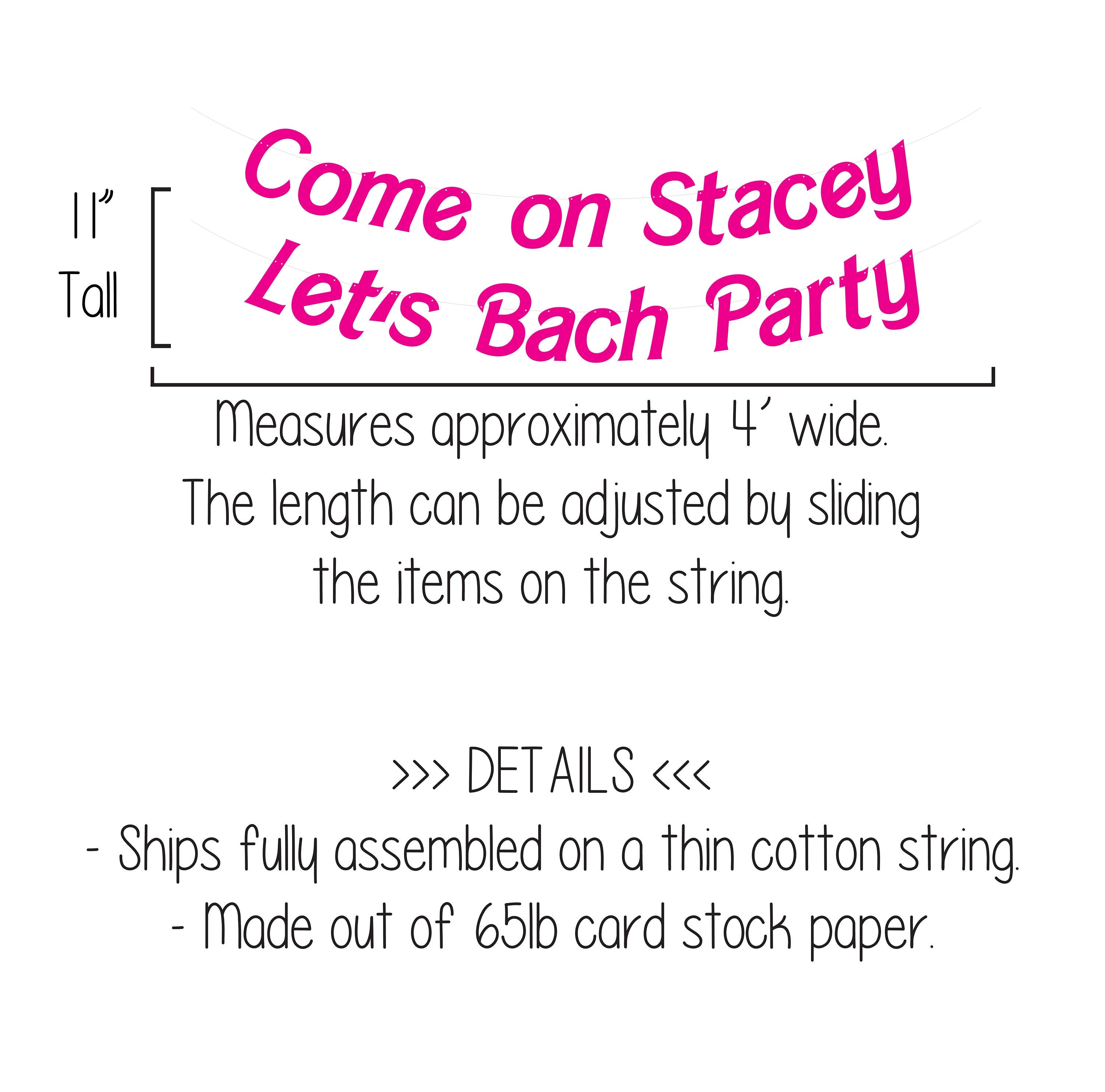 Come On Let&#39;s Bach Party, Hot Pink Bachelorette, Bachelorette Party Banner, Bachelorette Decorations, Bachelorette Banner