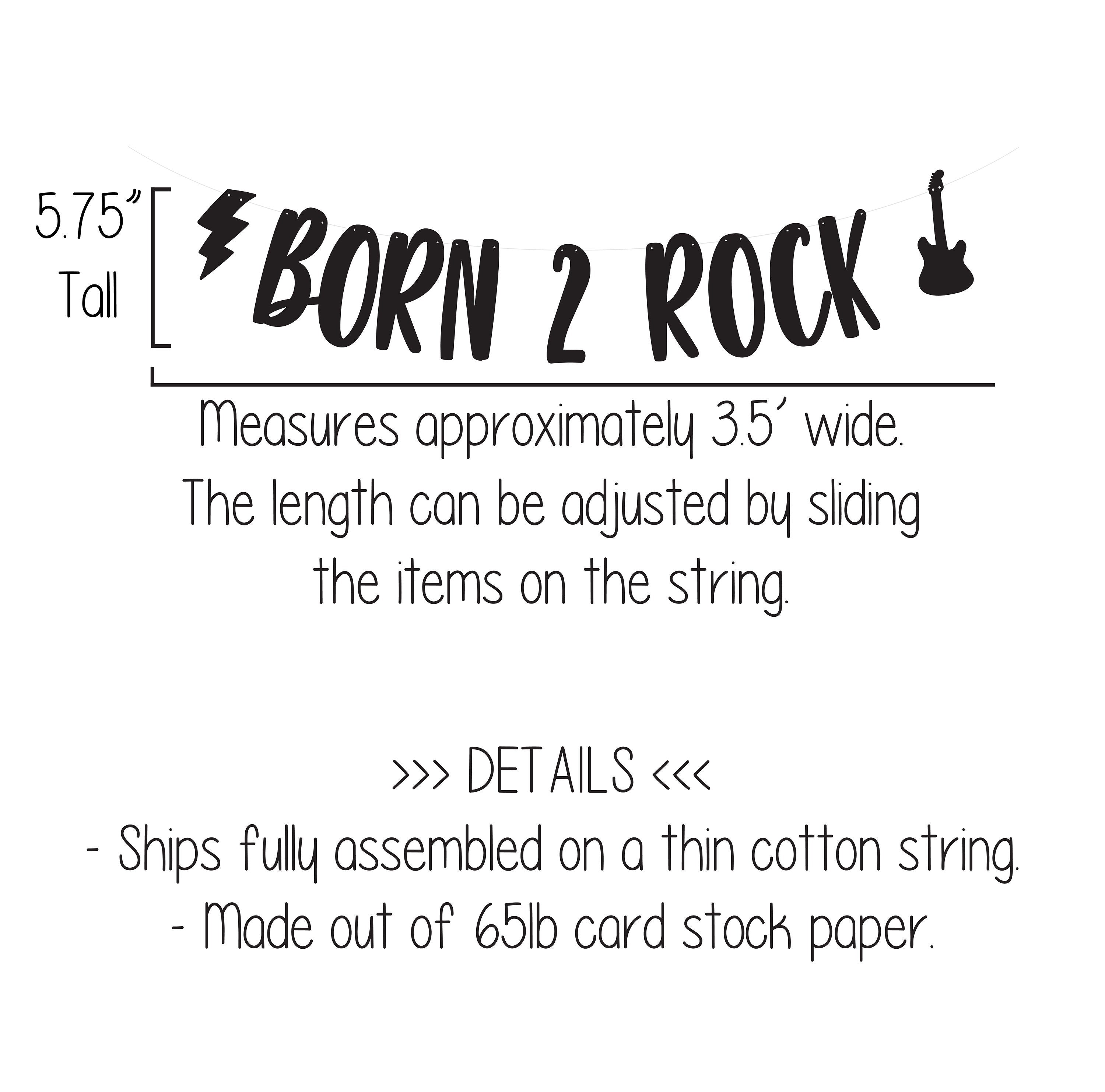 Born 2 Rock, Born 2 Rock Banner, Rock Birthday, Music Birthday, 2nd Birthday Banner, 2nd Birthday Party, Rock Themed Birthday