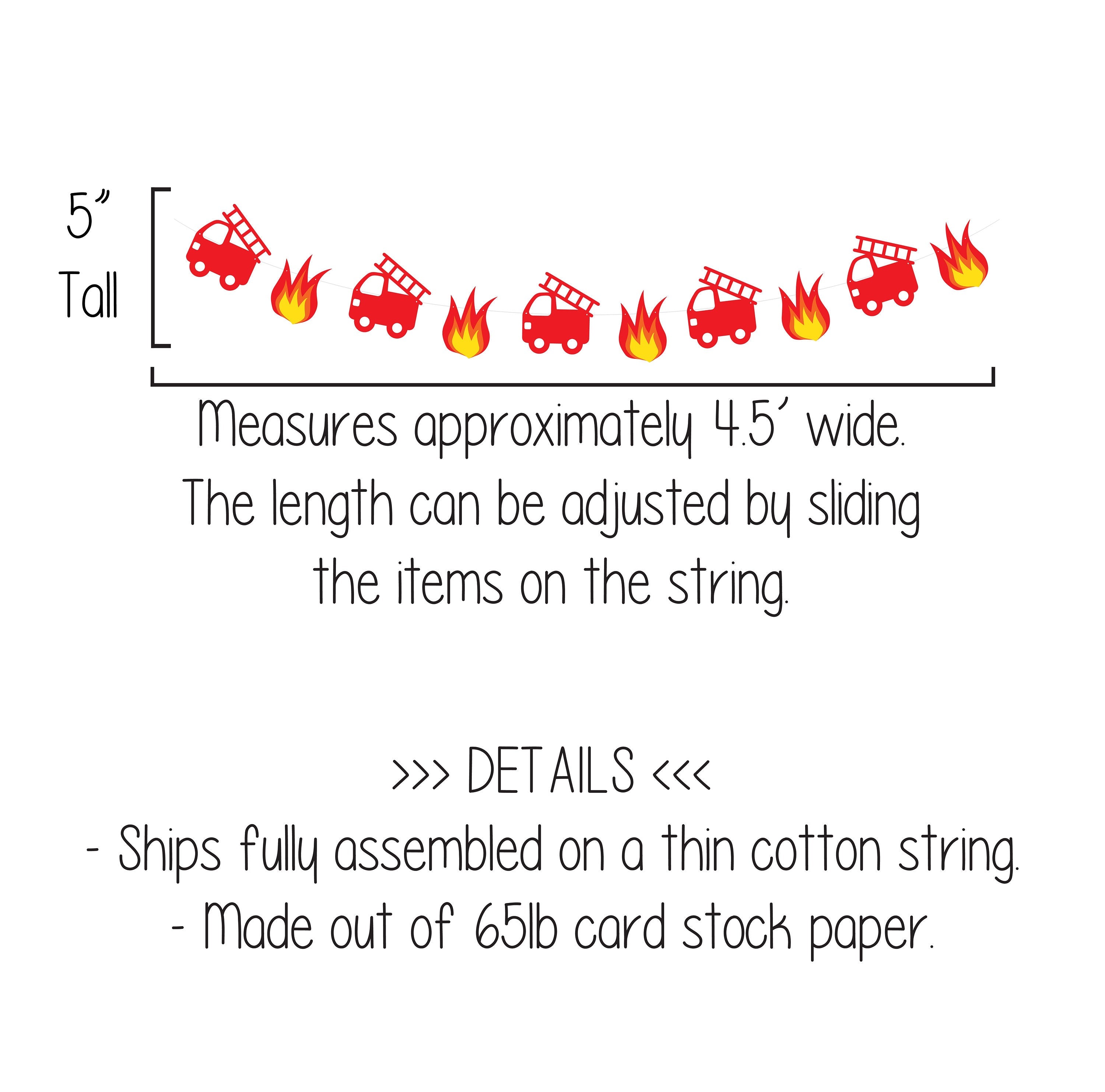 Firetruck Birthday Banner, Fire Happy Birthday Banner, Firetruck Birthday, Firetruck Decorations, Custom Fire Banner, Custom Firetruck Decor