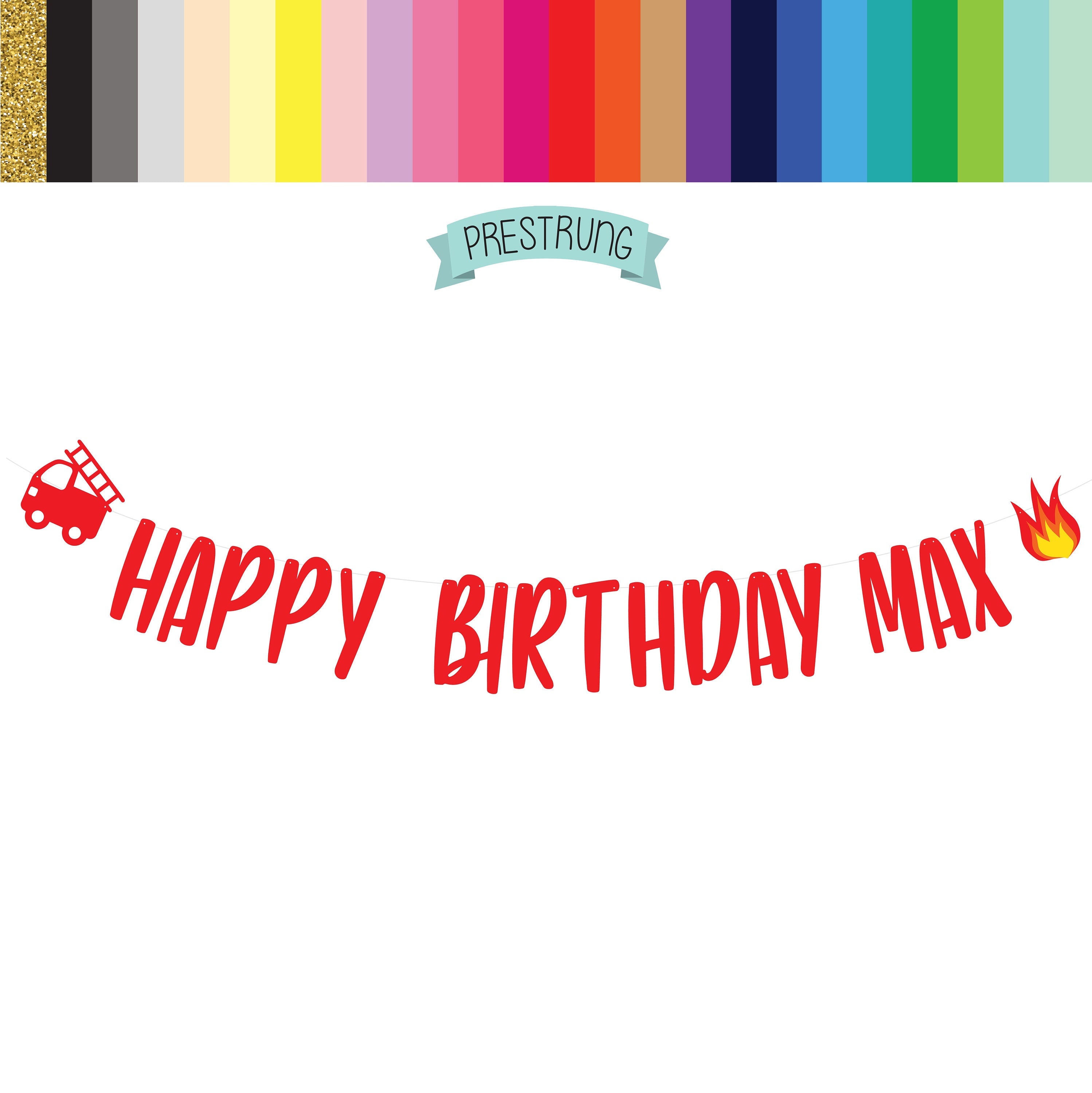 Firetruck Birthday Banner, Fire Happy Birthday Banner, Firetruck Birthday, Firetruck Decorations, Custom Fire Banner, Custom Firetruck Decor