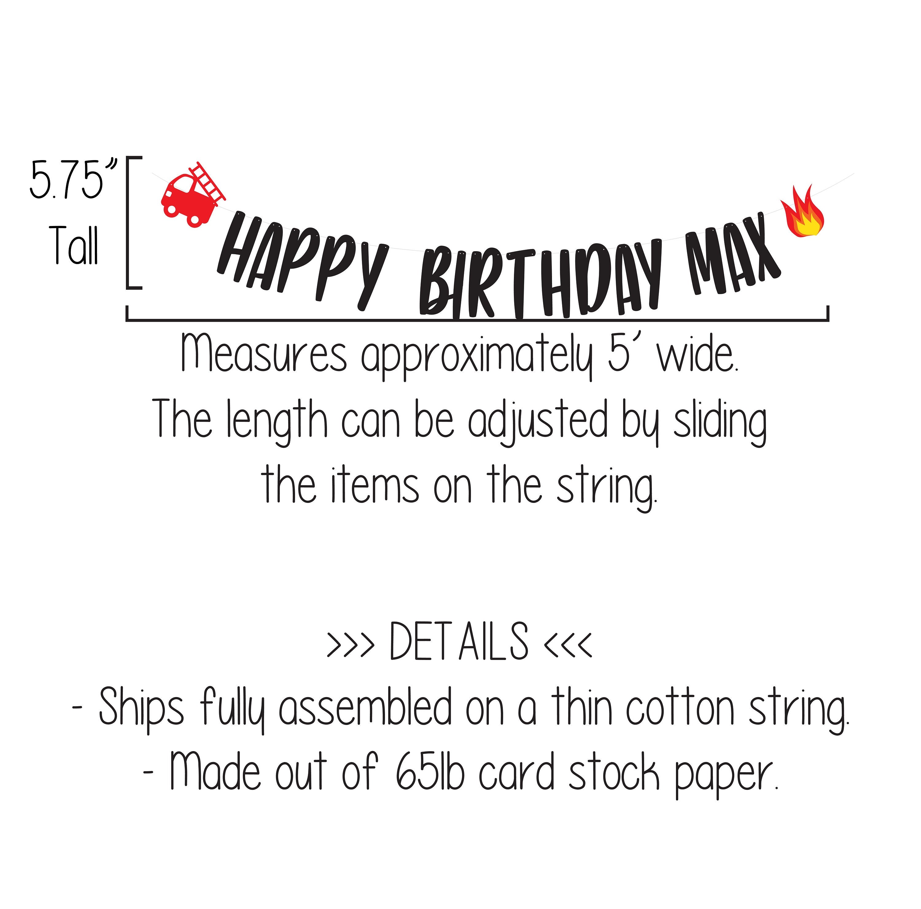 Firetruck Birthday Banner, Fire Happy Birthday Banner, Firetruck Birthday, Firetruck Decorations, Custom Fire Banner, Custom Firetruck Decor