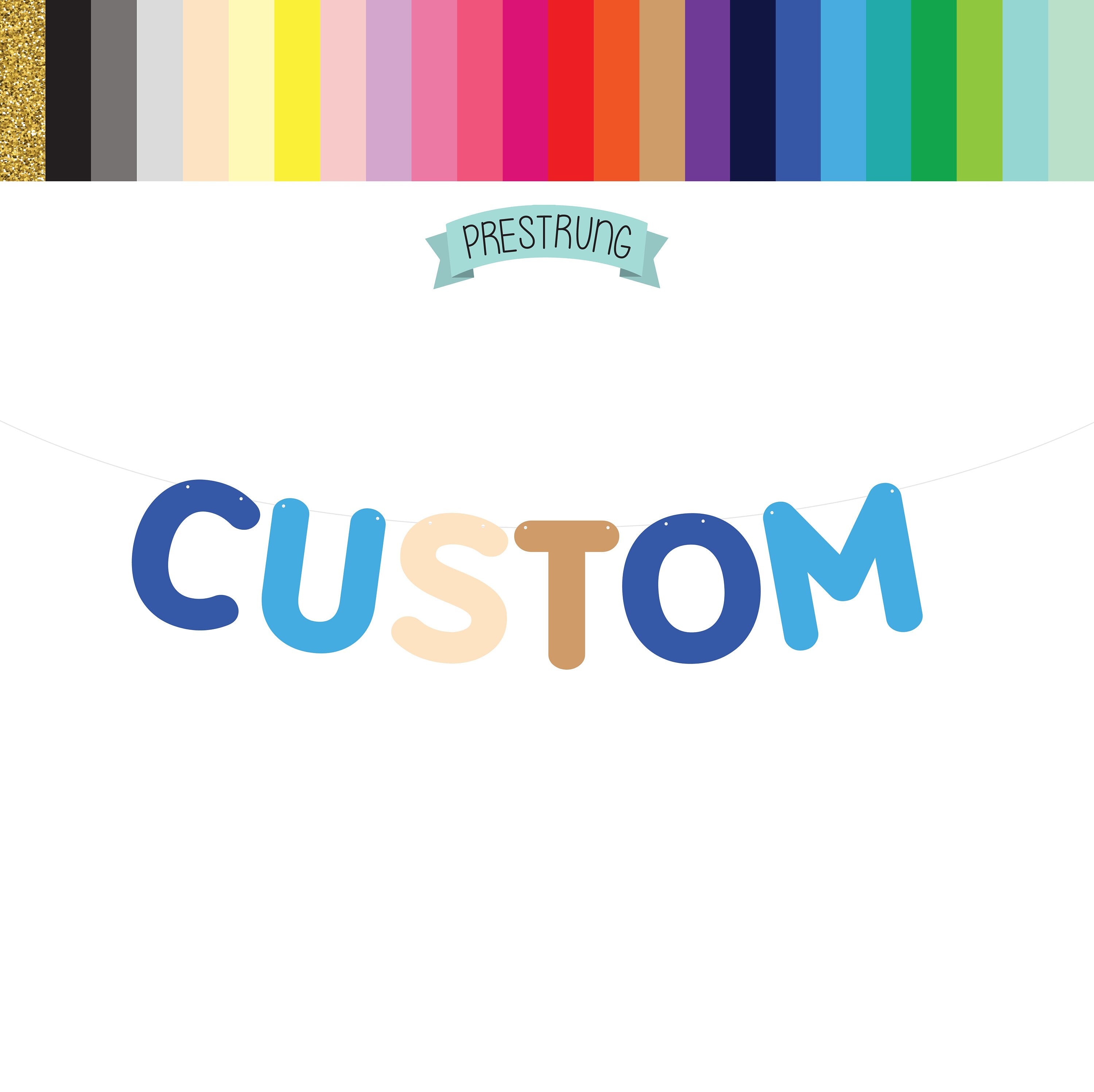 Custom Banner, Custom Blue Banner, Blue Party Decorations, Blue and Kraft Banner, Custom Blue Decorations, Blue Birthday Party