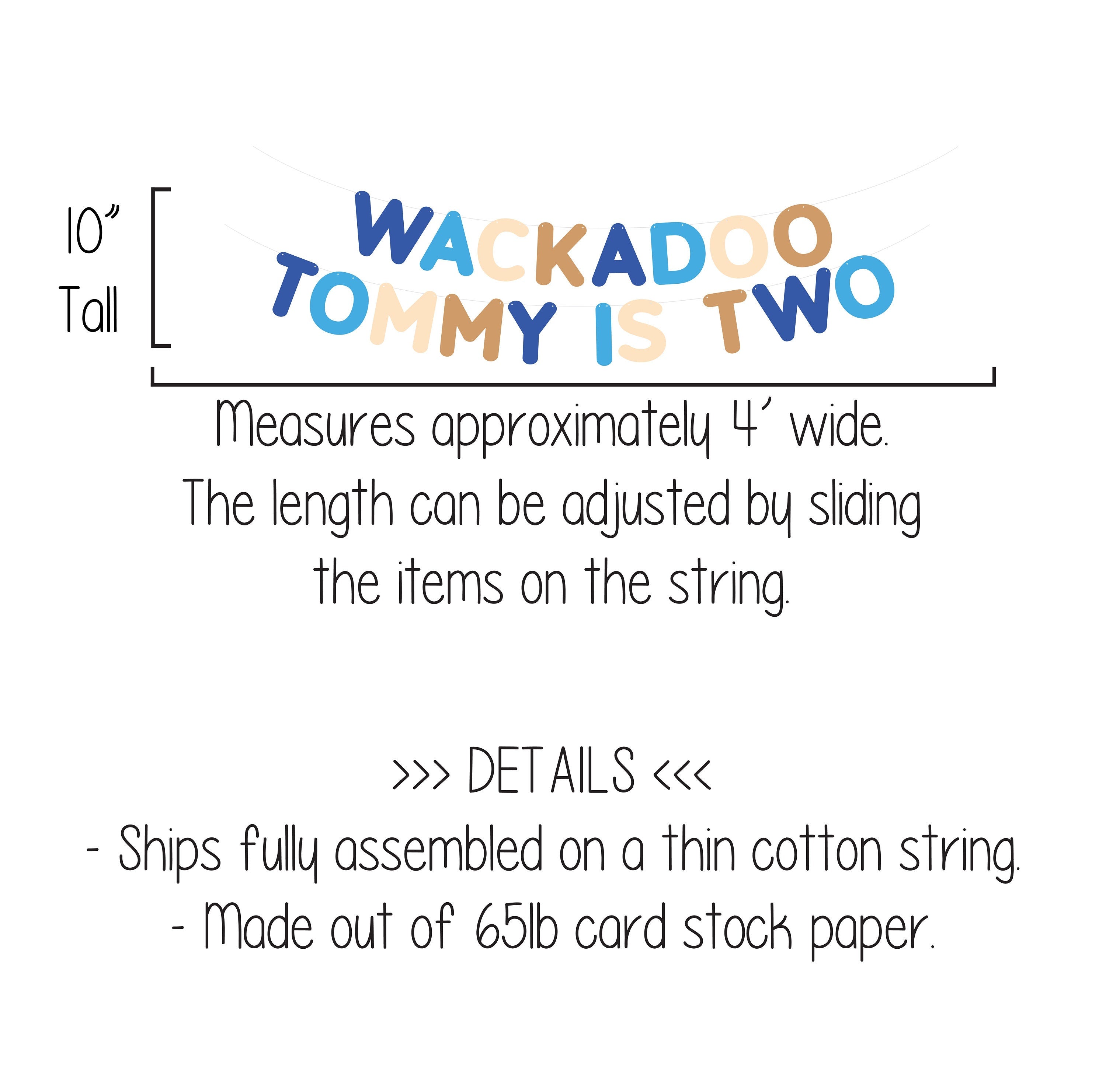 Wackadoo Name Is Two, Wackadoo I&#39;m Two, Wackadoo I&#39;m Two Banner, Wackadoo Decorations, Wackadoo I&#39;m Two Decorations, Two Wackadoo