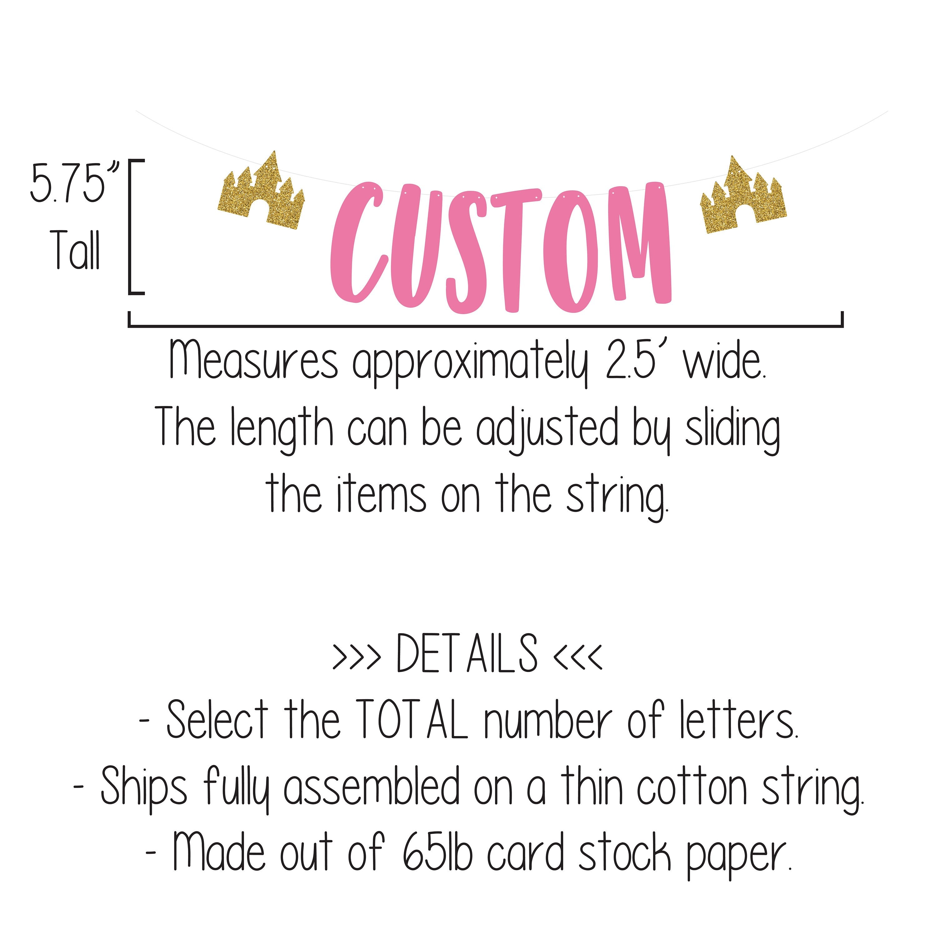 Castle Garland, Castle Banner, Castle Decorations, Custom Princess Banner, Castle Birthday Decorations, Custom Banner, Princess Party