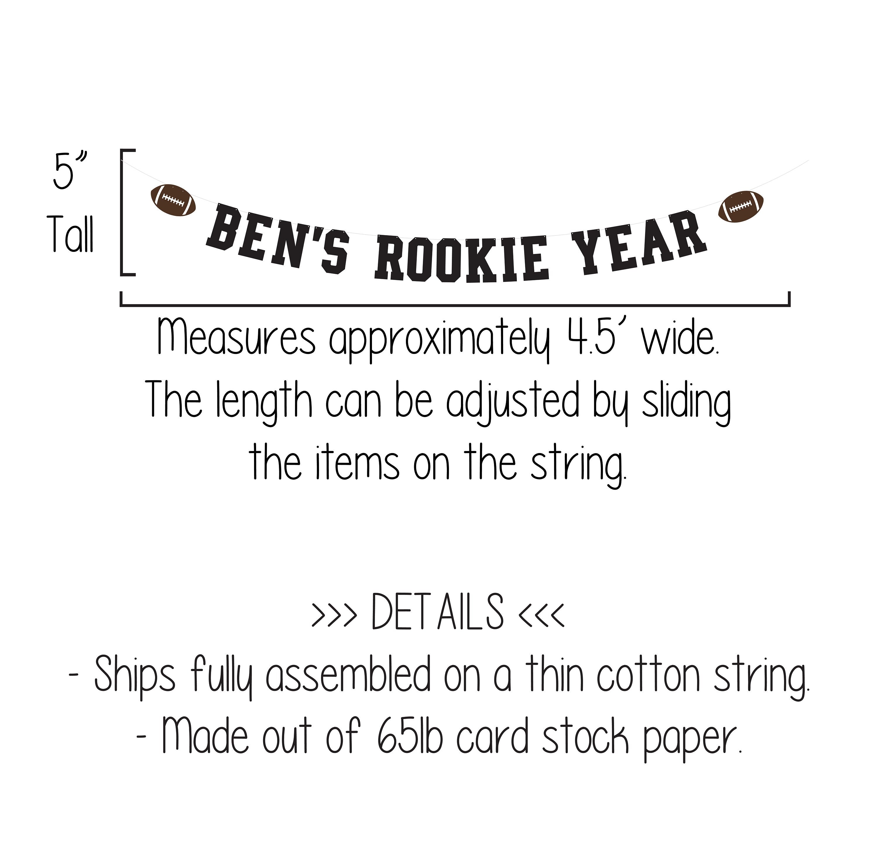 Name&#39;s Rookie Year, Name&#39;s Rookie Year Banner, Football 1st Birthday, Football First Birthday, Football Banner