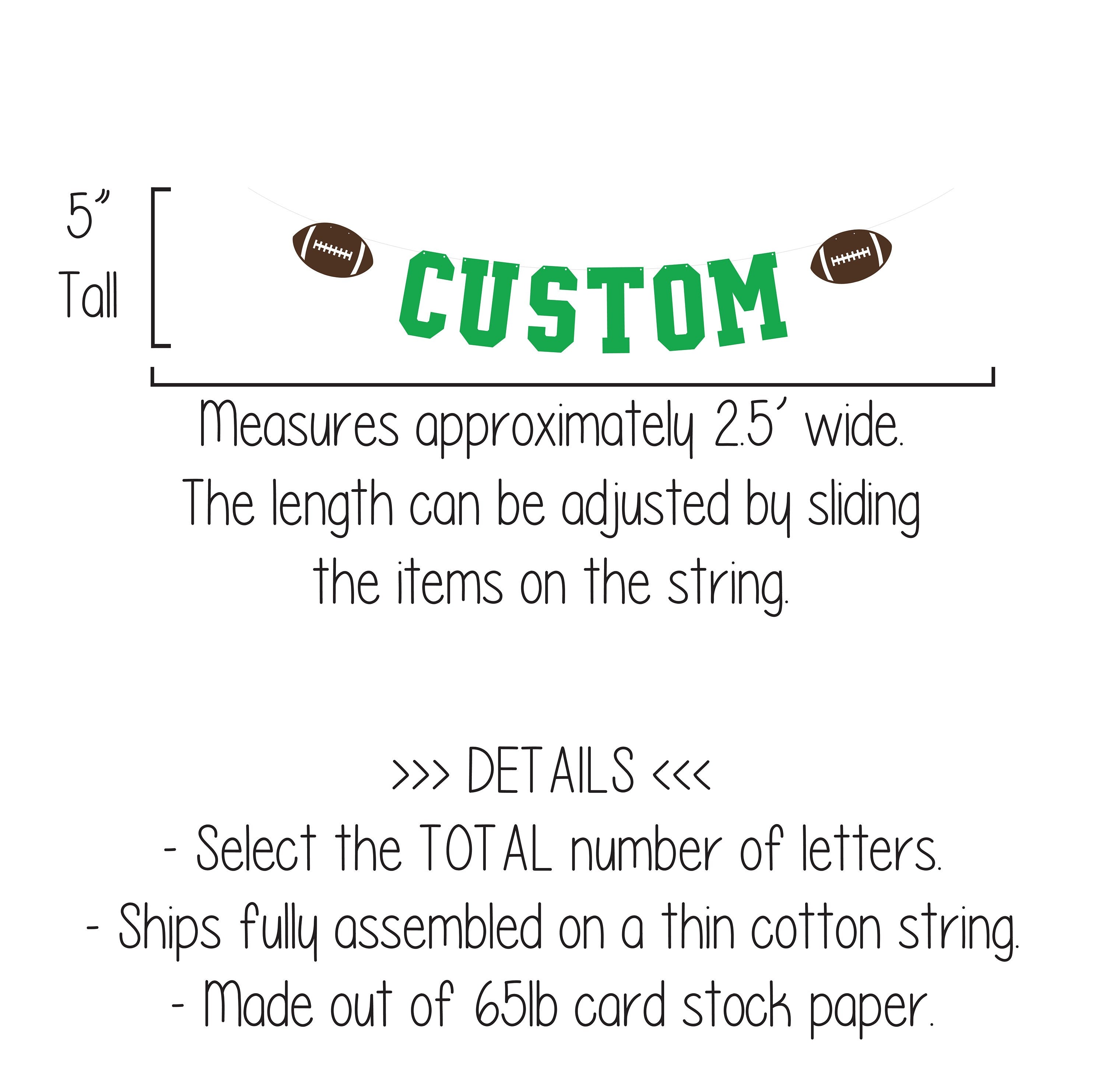Custom Football Banner, Football Banner, Football Decorations, Football Party, Football Birthday, Custom Football Decorations