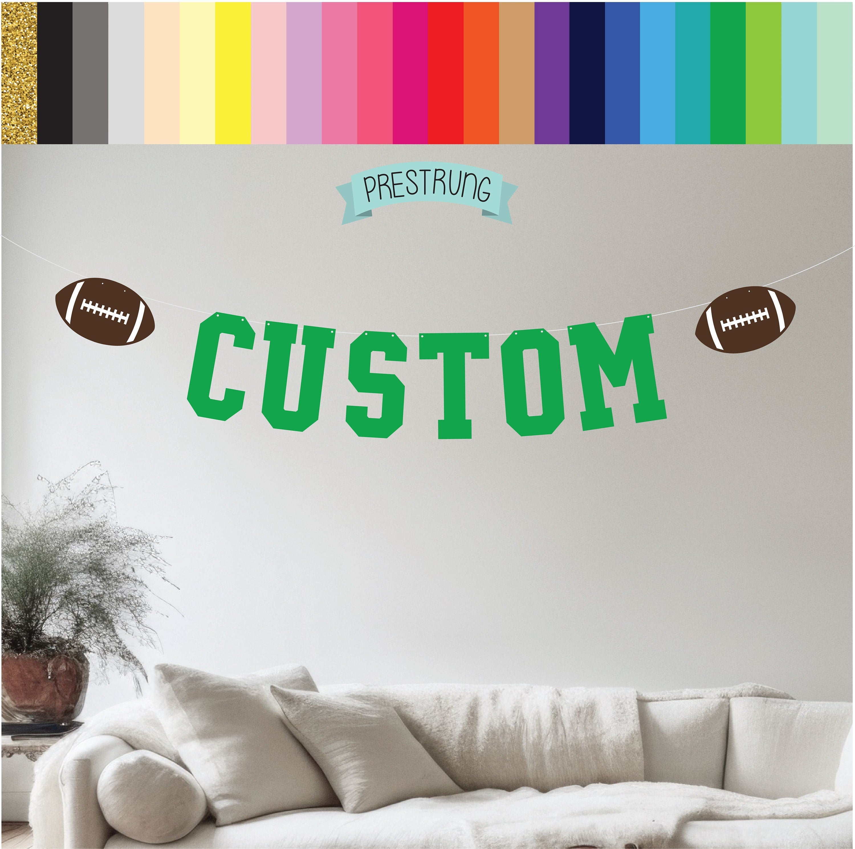 Custom Football Banner, Football Banner, Football Decorations, Football Party, Football Birthday, Custom Football Decorations