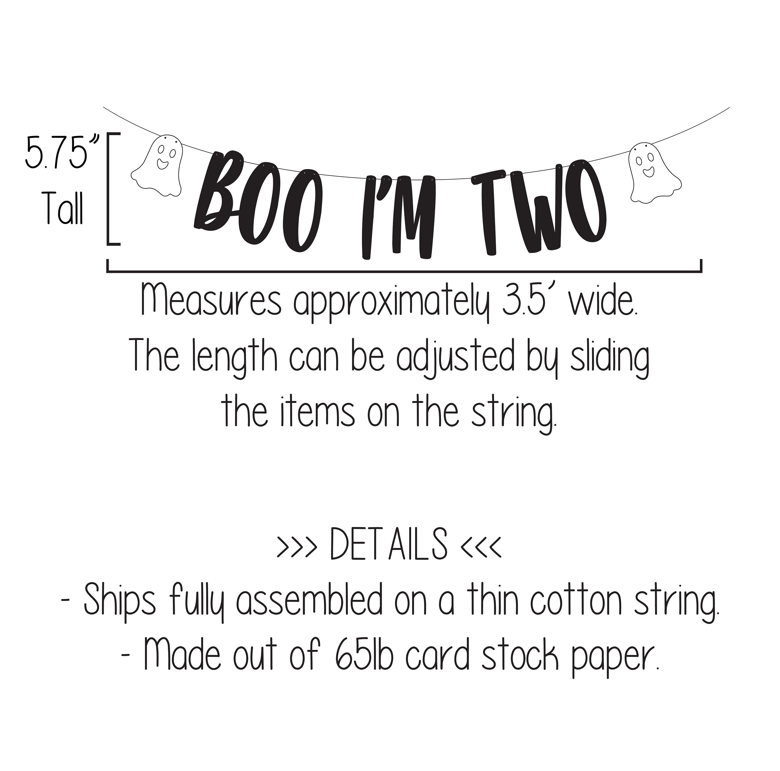 Boo I&#39;m Two, Boo I&#39;m Two Banner, 2nd Birthday, Halloween 2nd Birthday, October Second Birthday, Ghost Decorations