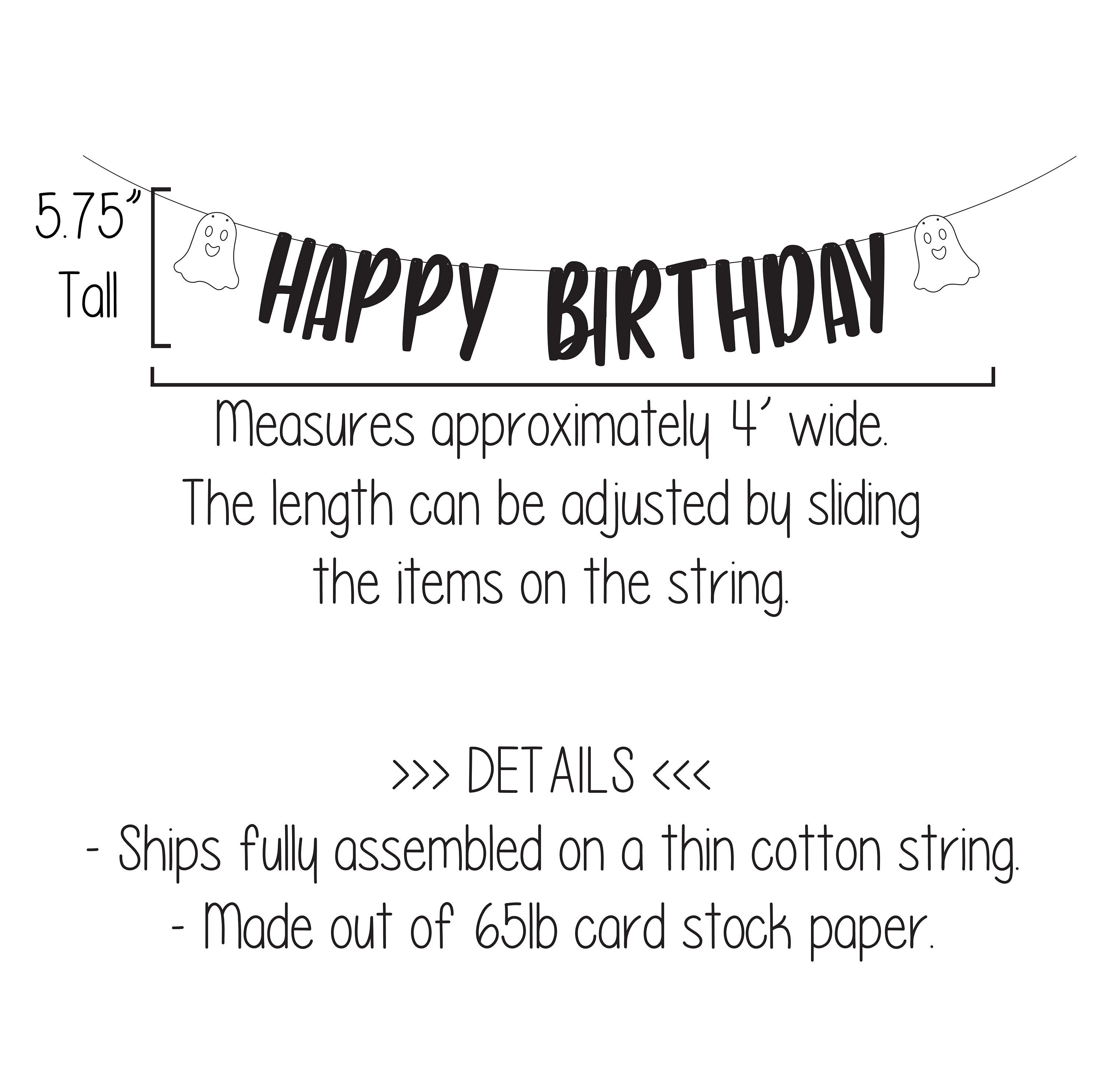 Ghost Happy Birthday Banner, Halloween Birthday Banner, October Birthday Banner, Ghost Decorations, Halloween Birthday Decorations