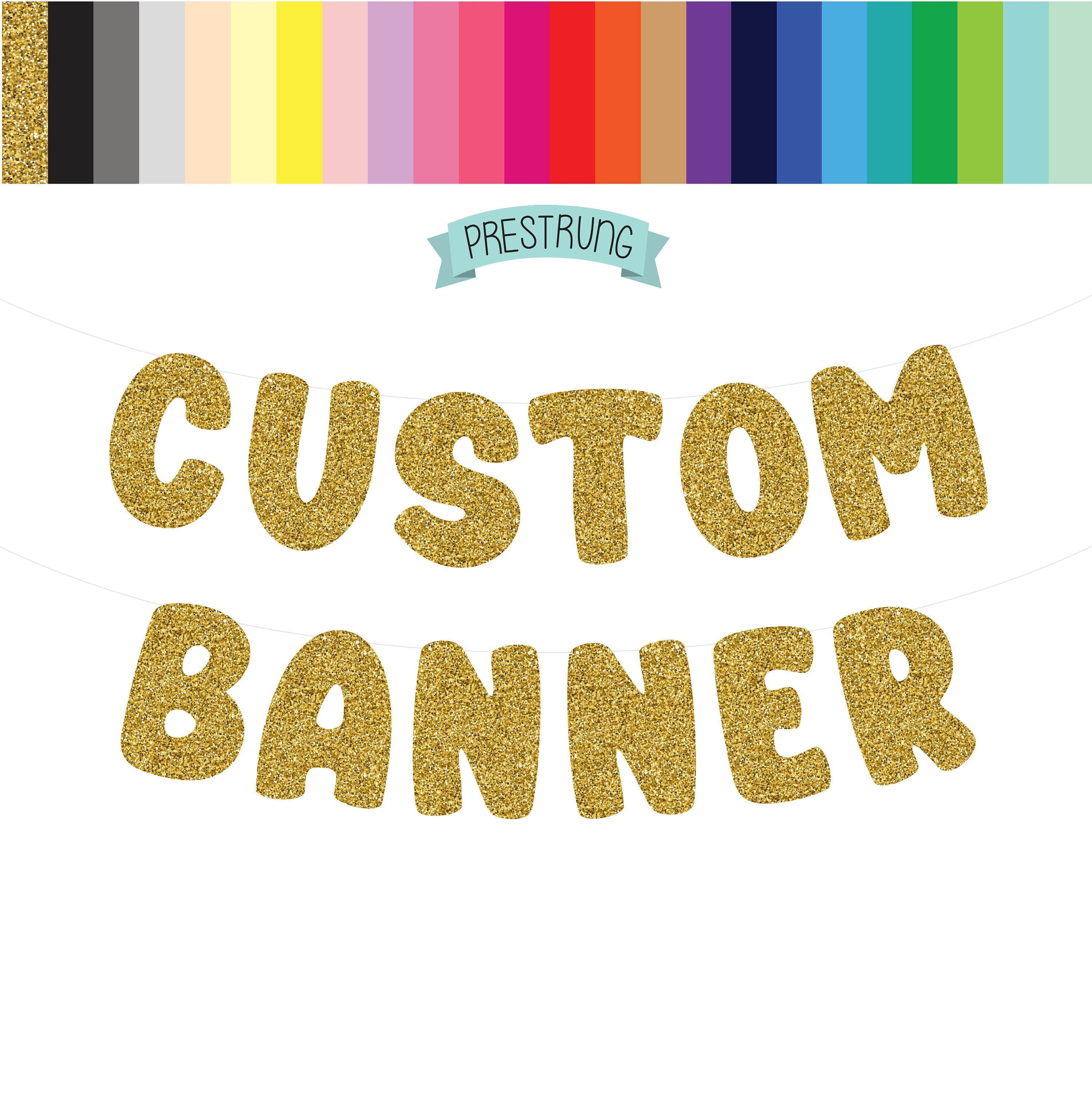 Custom Gold Banner, Gold Banner, Gold Decorations, Gold Party, Custom Banner, Personalized Gold Banner