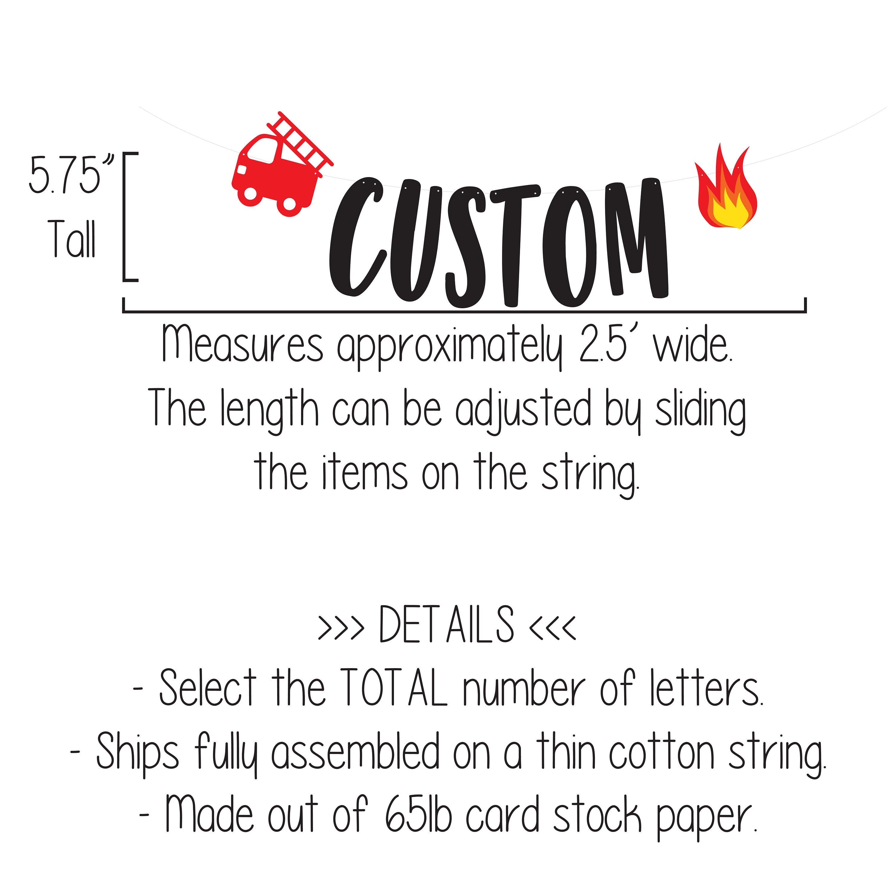 Firetruck Birthday Banner, Fire Happy Birthday Banner, Firetruck Birthday, Firetruck Decorations, Custom Fire Banner, Custom Firetruck Decor