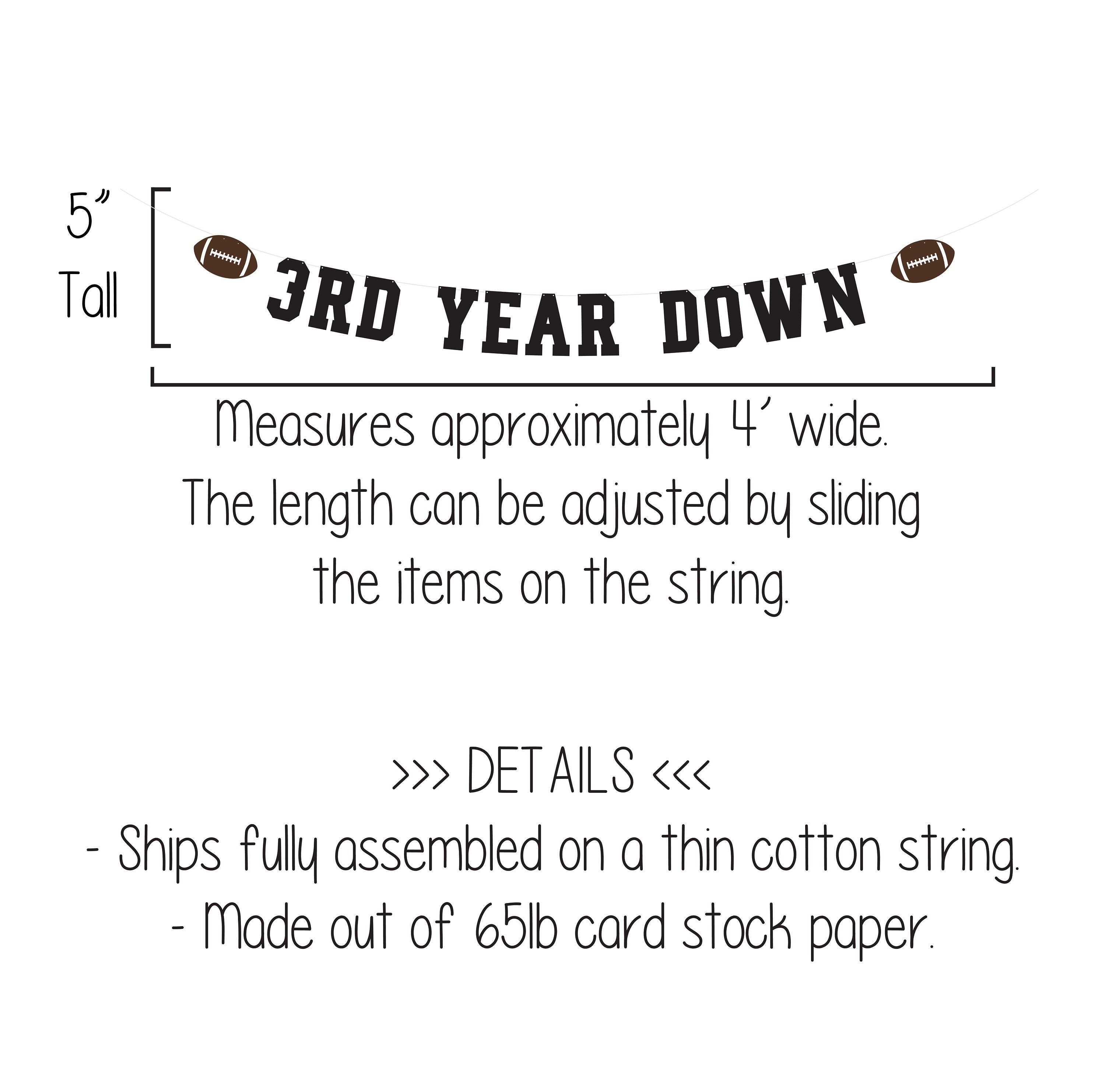 3rd Year Down, 3rd Year Down Banner, Football 4th Birthday, Football Fourth Birthday, Football Banner