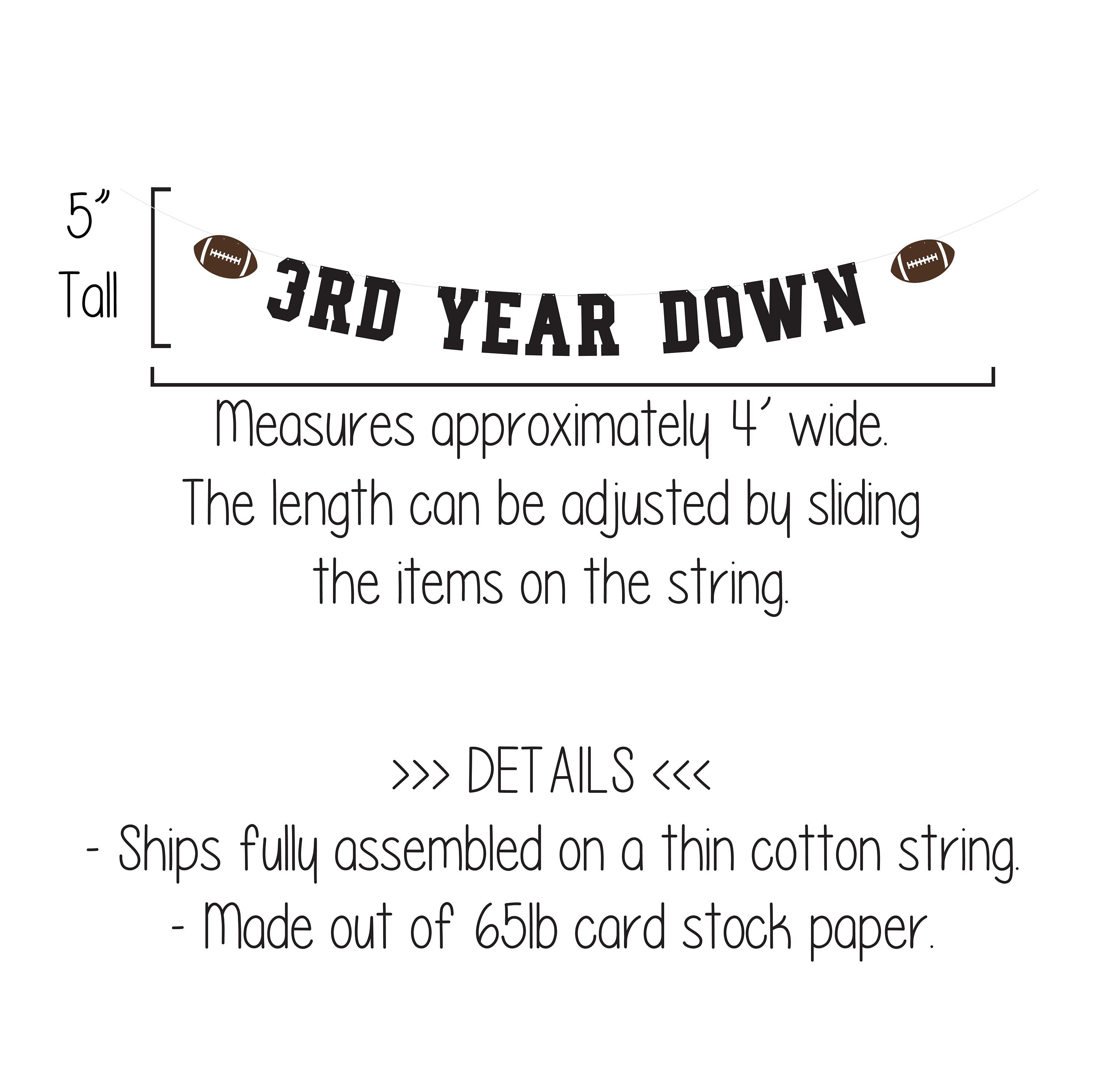 3rd Year Down, 3rd Year Down Banner, Football 4th Birthday, Football Fourth Birthday, Football Banner