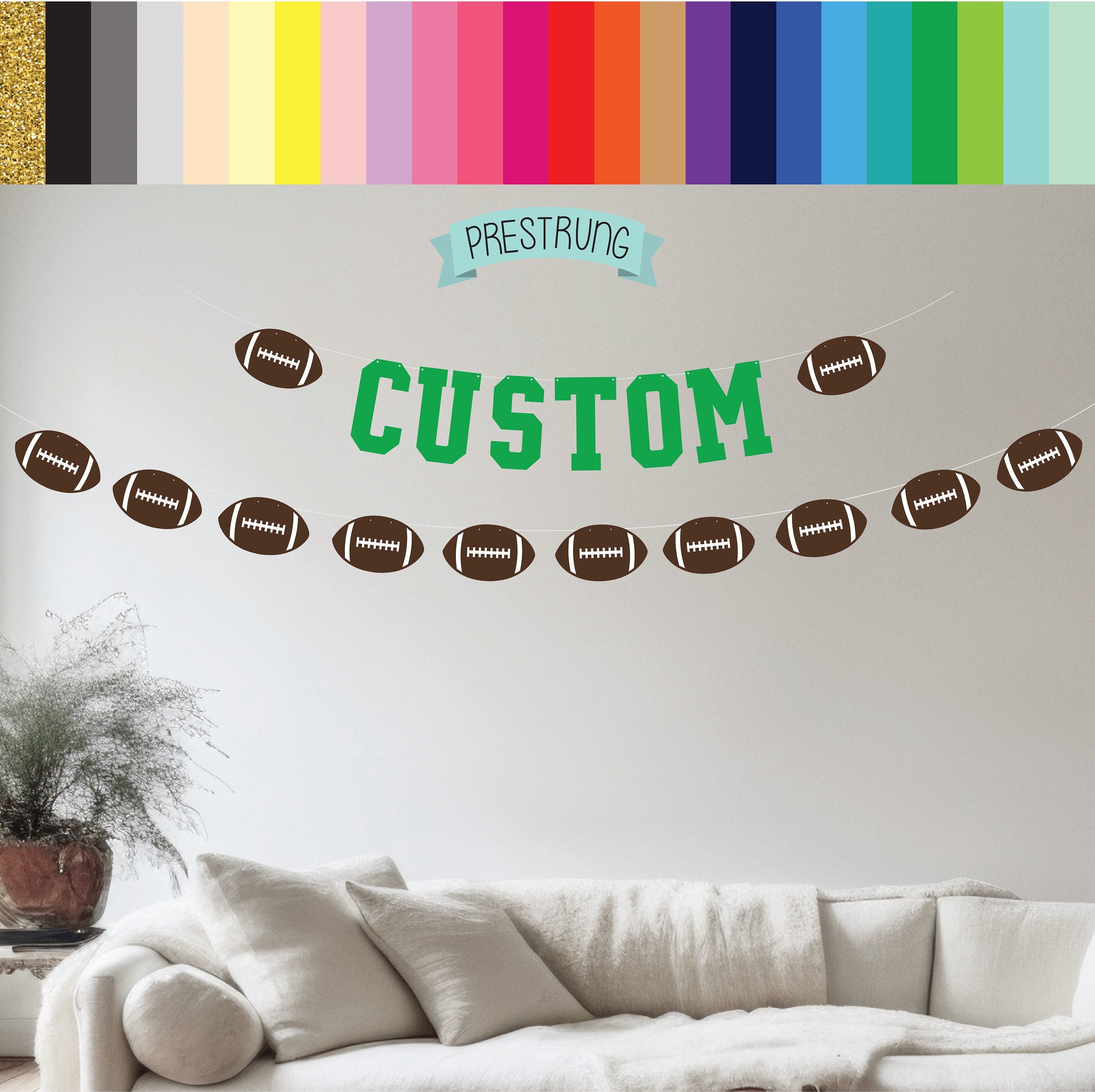 Custom Football Banner, Football Banner, Football Decorations, Football Party, Football Birthday, Custom Football Decorations