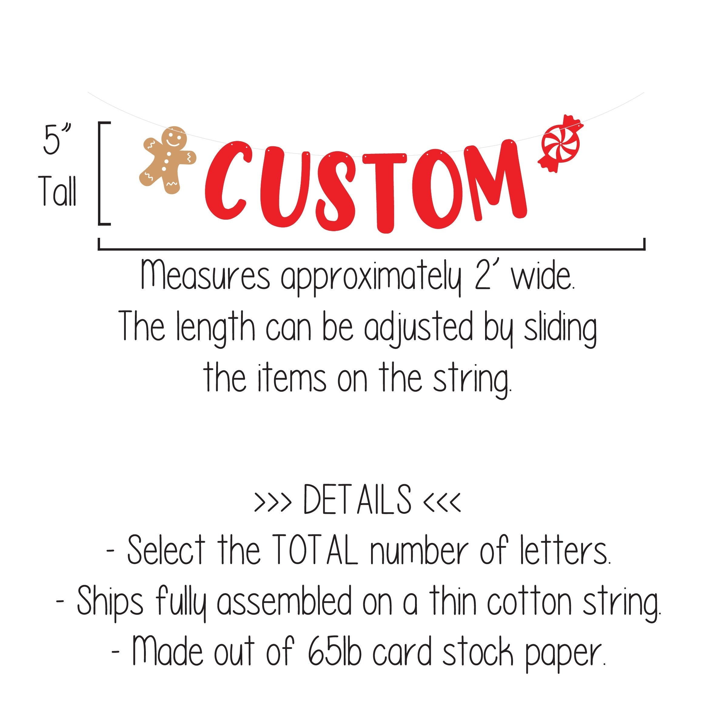 Christmas Garland, Christmas Banner, Gingerbread Men Decorations, Christmas Candy Banner, Christmas Decorations