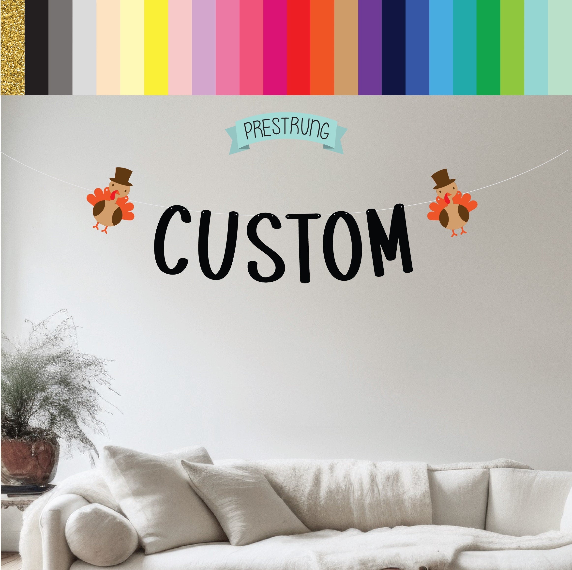 Custom Turkey Banner, Custom Thanksgiving Banner, Thanksgiving Decorations, Thanksgiving Backdrop, Thanksgiving Dinner Decorations
