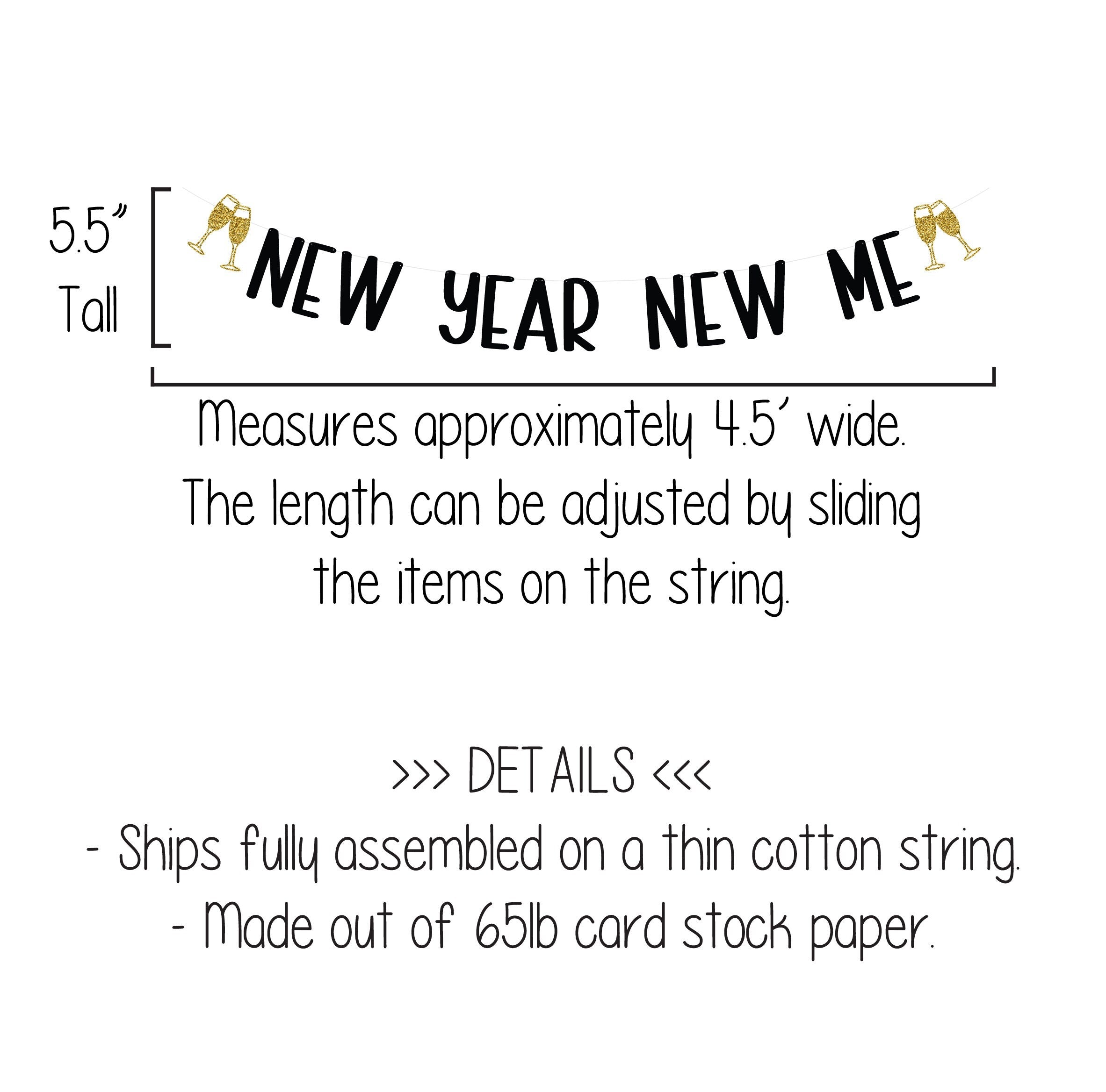 New Year New Me, New Year New Me Banner, New Year New Me Decorations, New Years Eve Decorations, New Years 2024