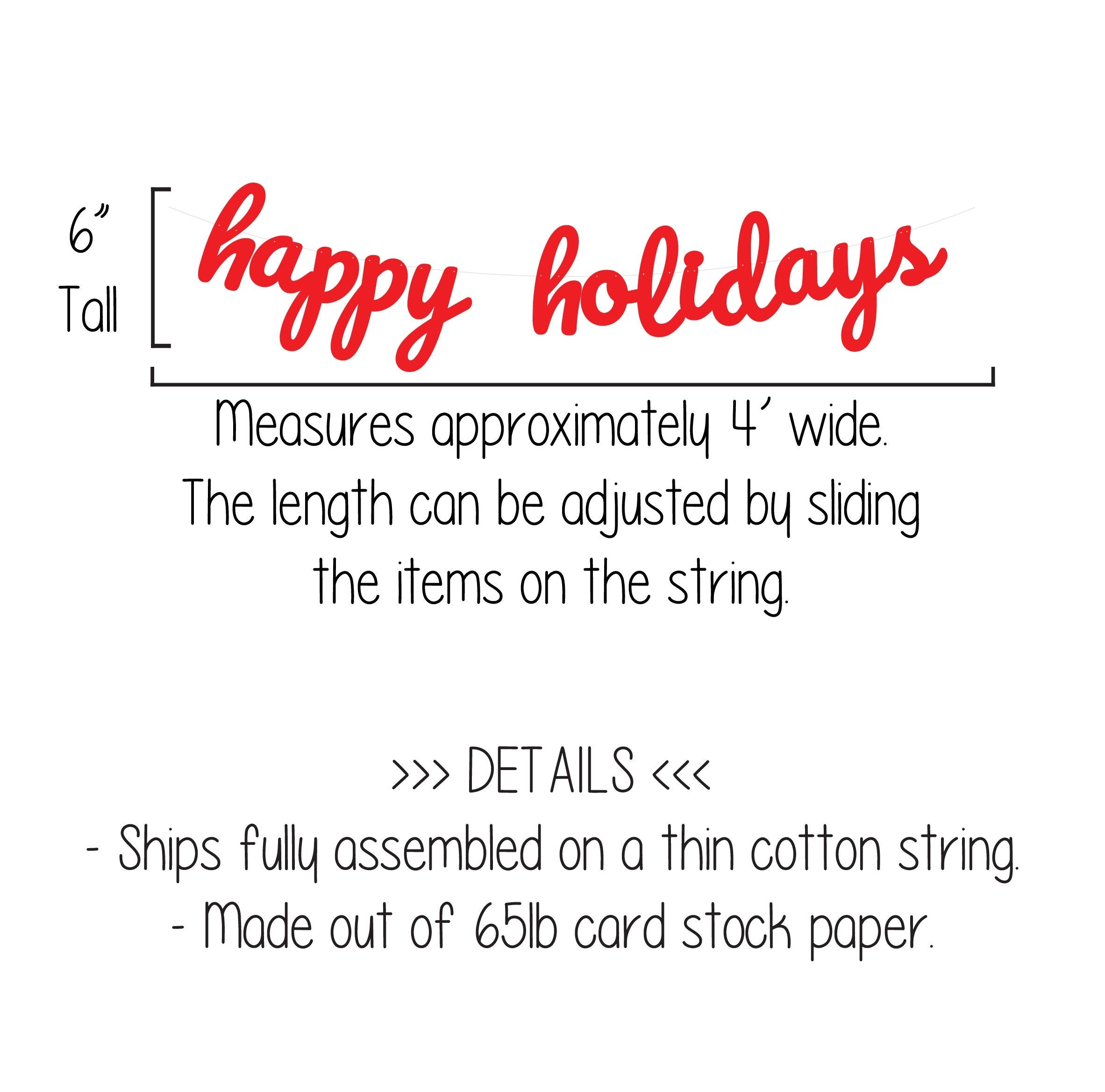 Happy Holidays, Happy Holidays Banner, Happy Holidays Decorations, Red Holiday Decorations, Holiday Backdrop, Christmas Banner