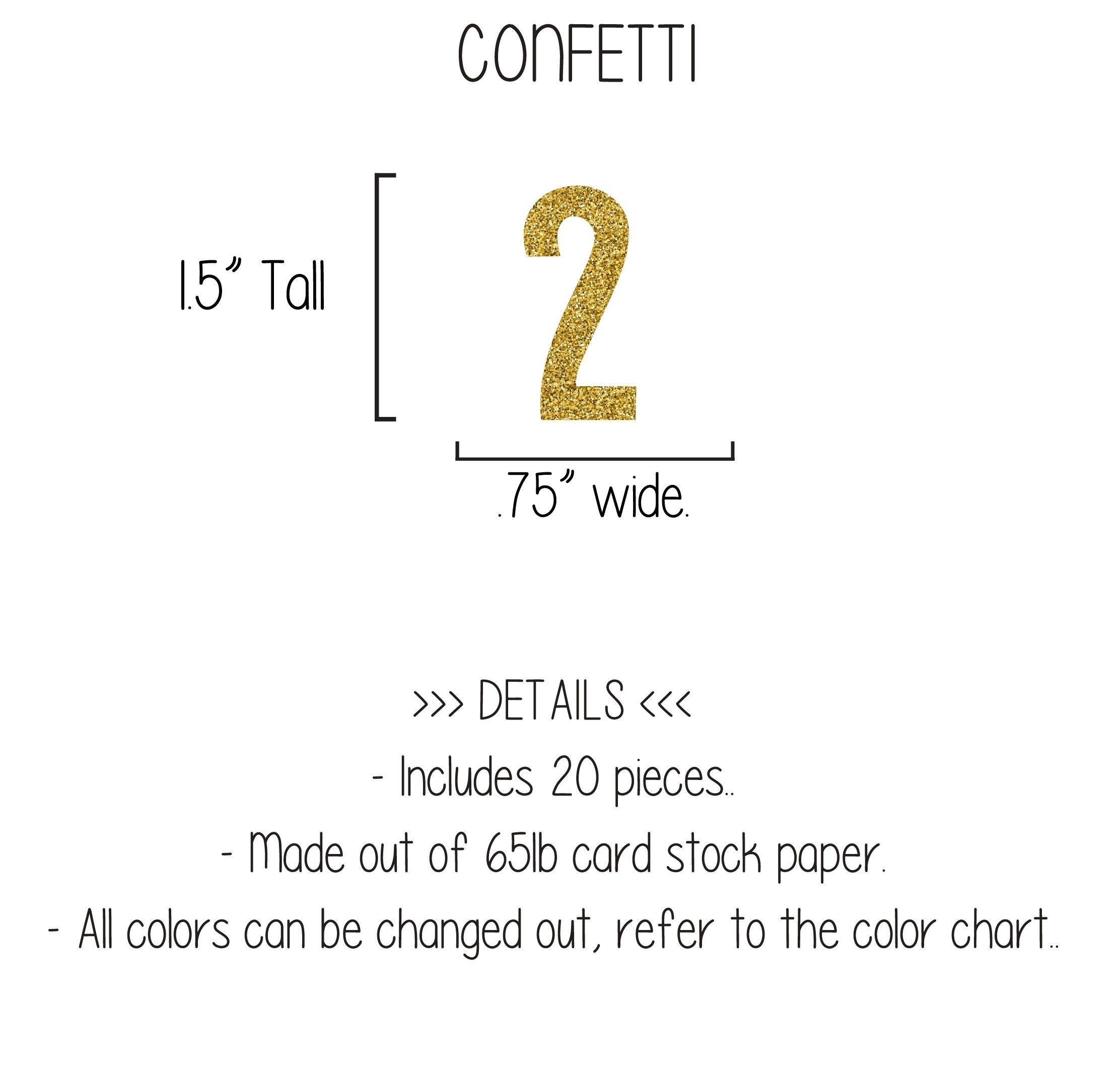 Two Confetti, Confetti Number Two, Second Birthday Confetti, 2nd Birthday Decorations, Second Birthday Decorations