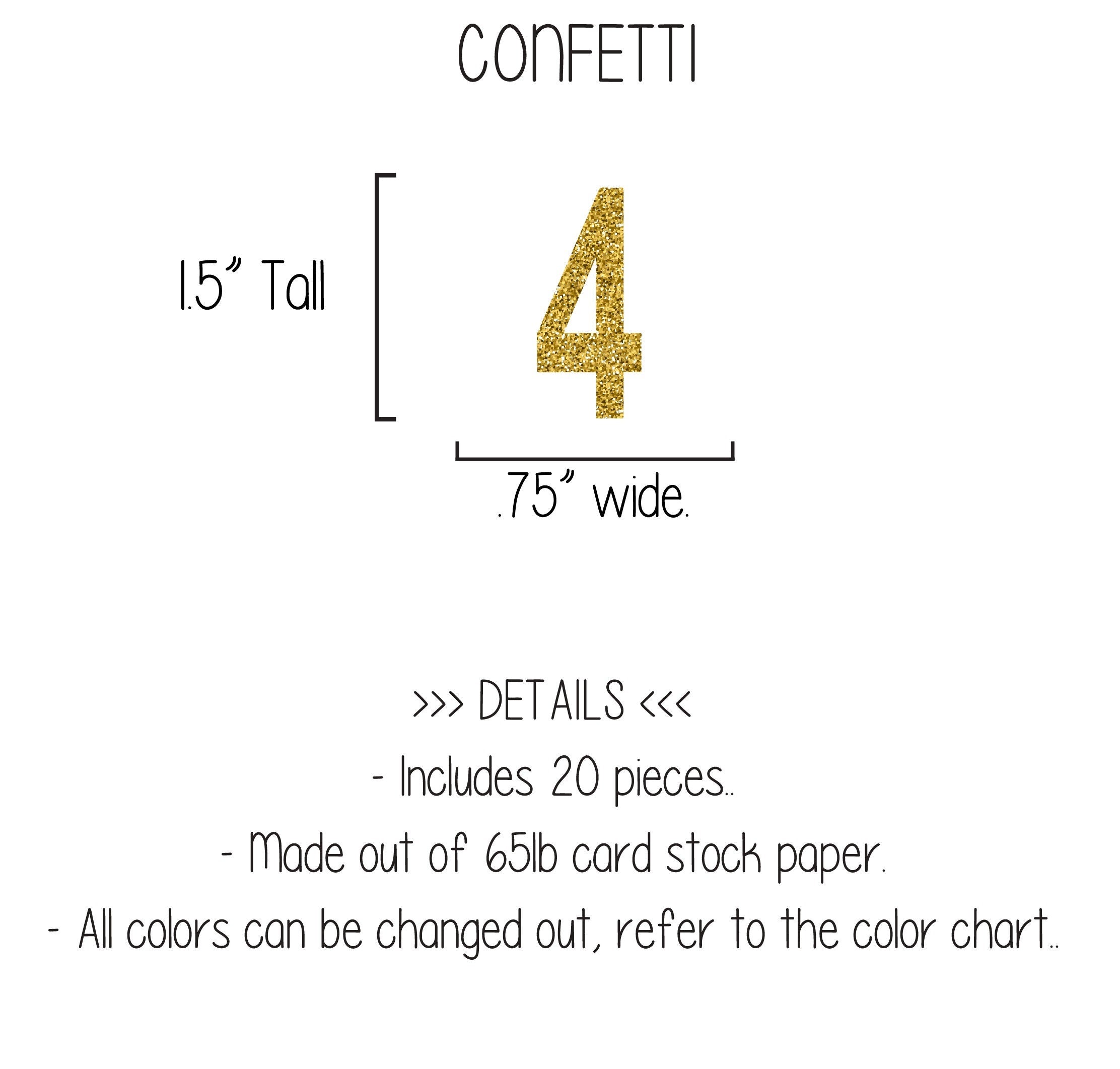 Four Confetti, Confetti Number Four, Fourth Birthday Confetti, 4th Birthday Decorations, Fourth Birthday Decorations