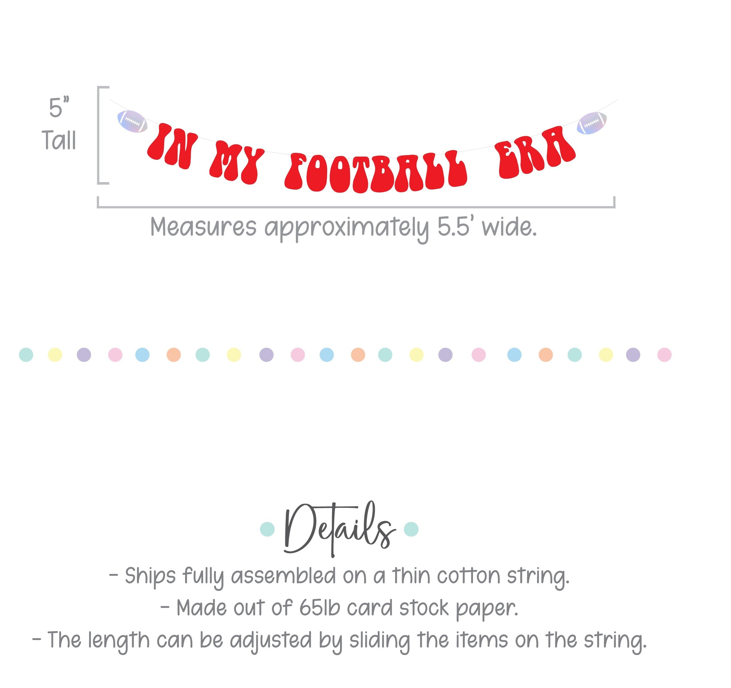 In My Football Era, Football Decorations, Football Banner, Trendy Football Decorations, Super Decorations