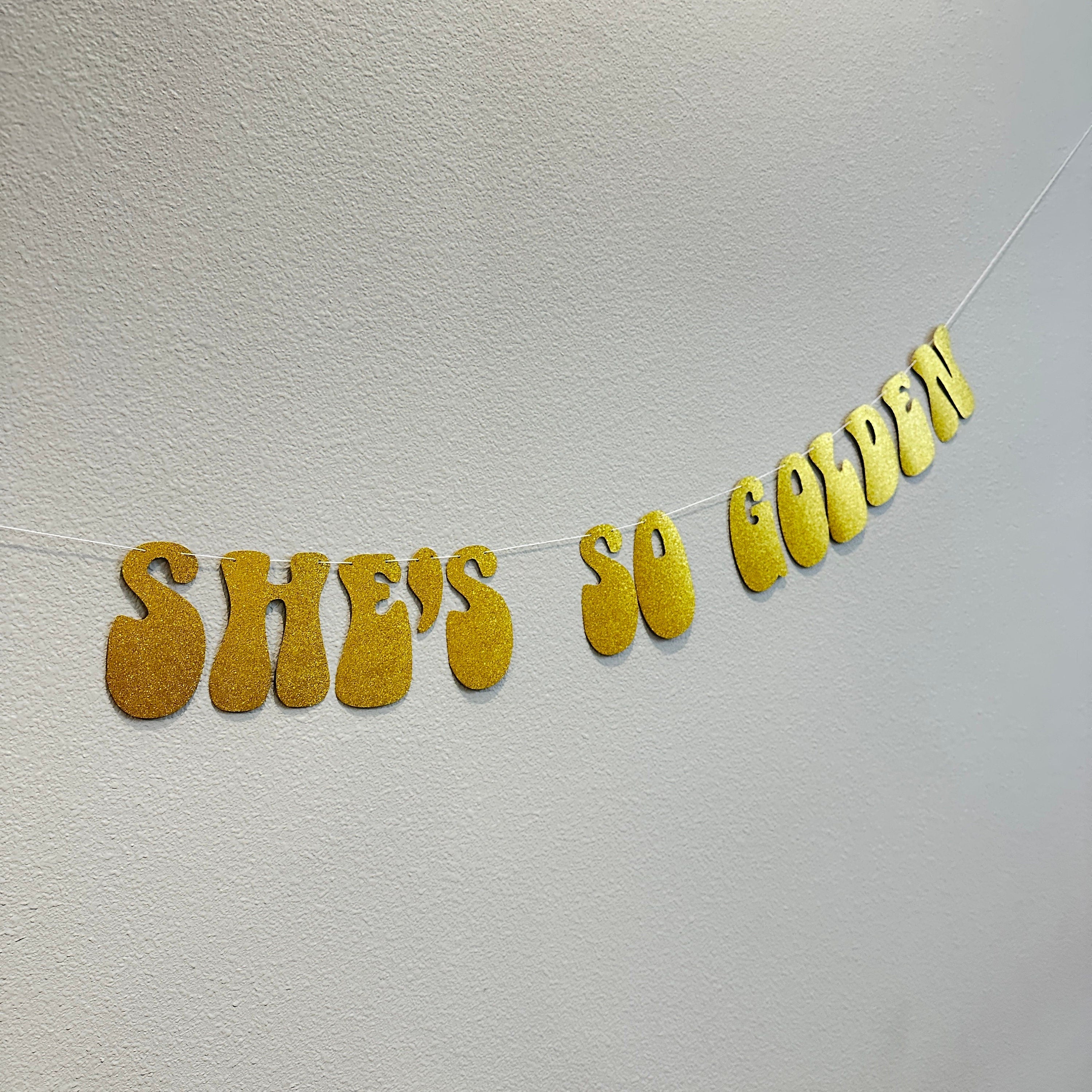 She&#39;s So Golden, She&#39;s So Golden Banner, Golden Birthday, Golden Birthday, Golden Birthday Decorations, Girls Golden Party