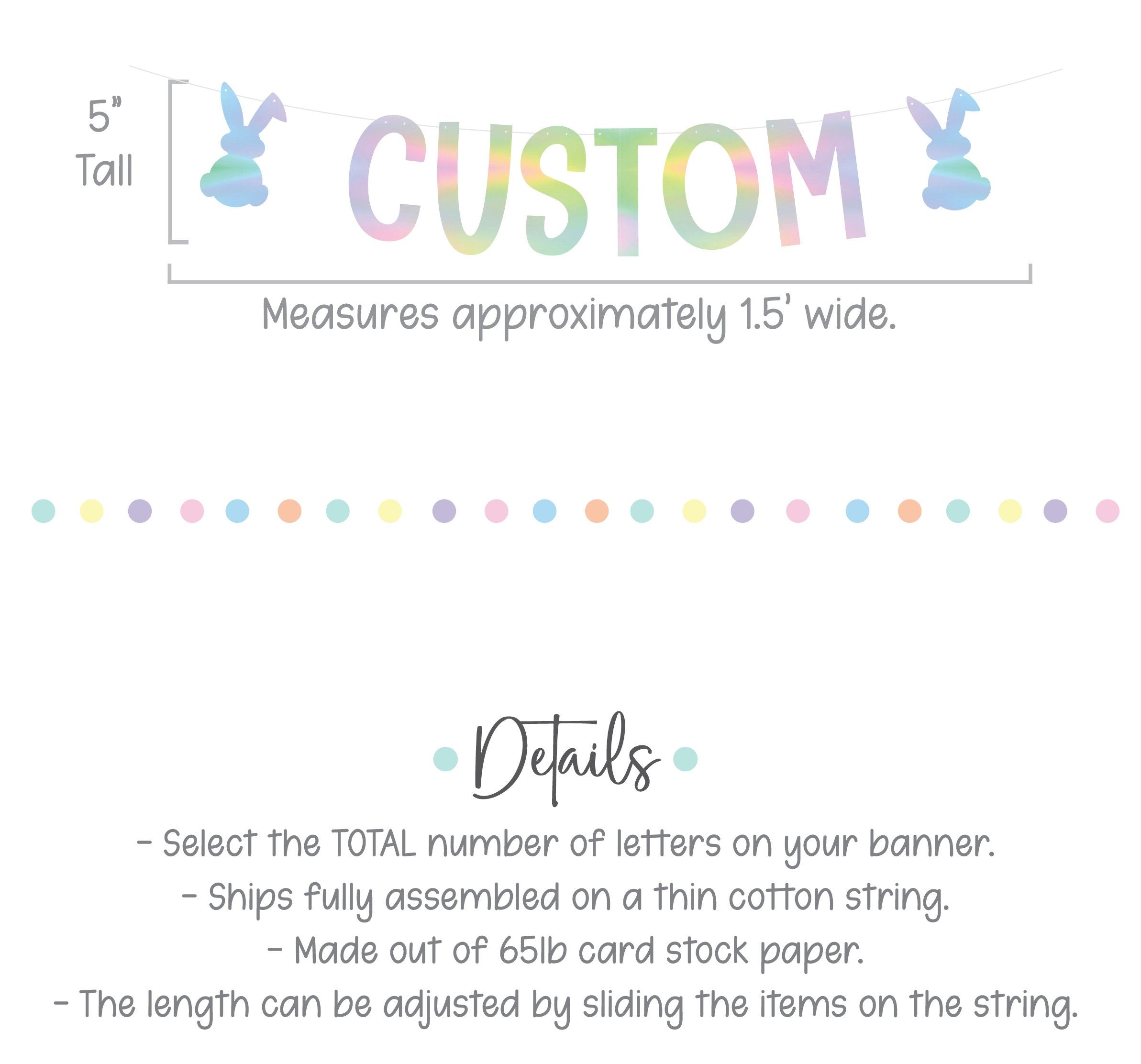 Custom Easter Banner, Easter Decorations, Easter Banner, Holographic Easter Decorations