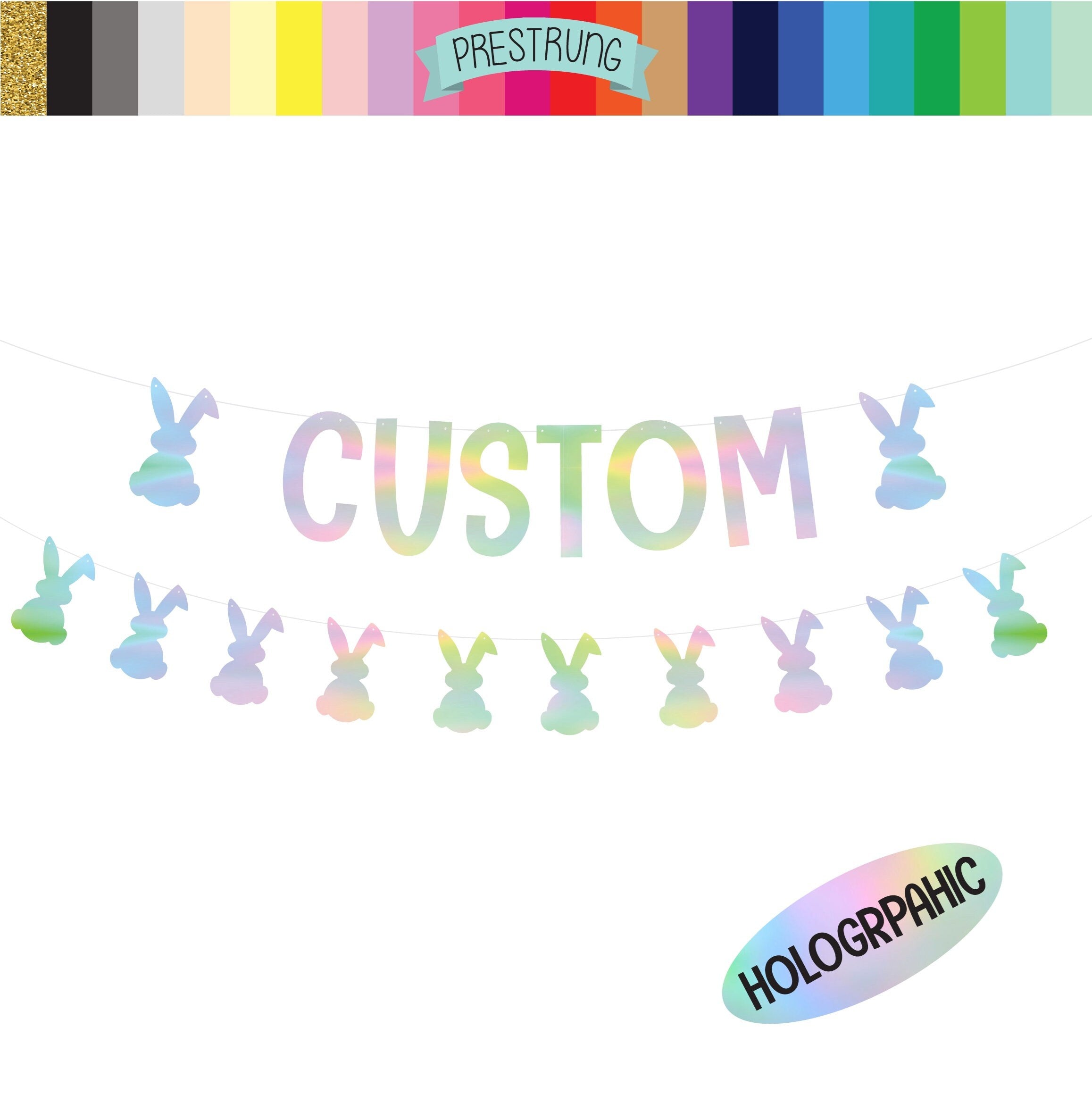 Custom Easter Banner, Easter Decorations, Easter Banner, Holographic Easter Decorations