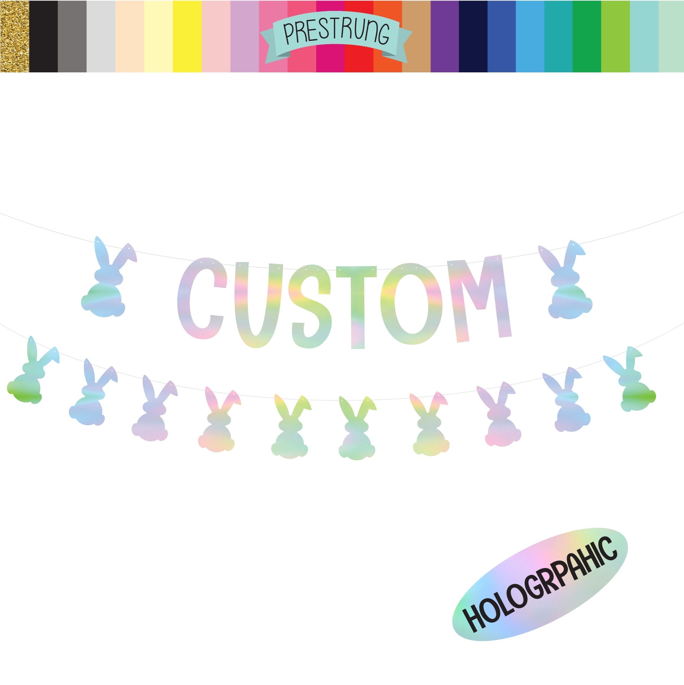 Custom Easter Banner, Easter Decorations, Easter Banner, Holographic Easter Decorations