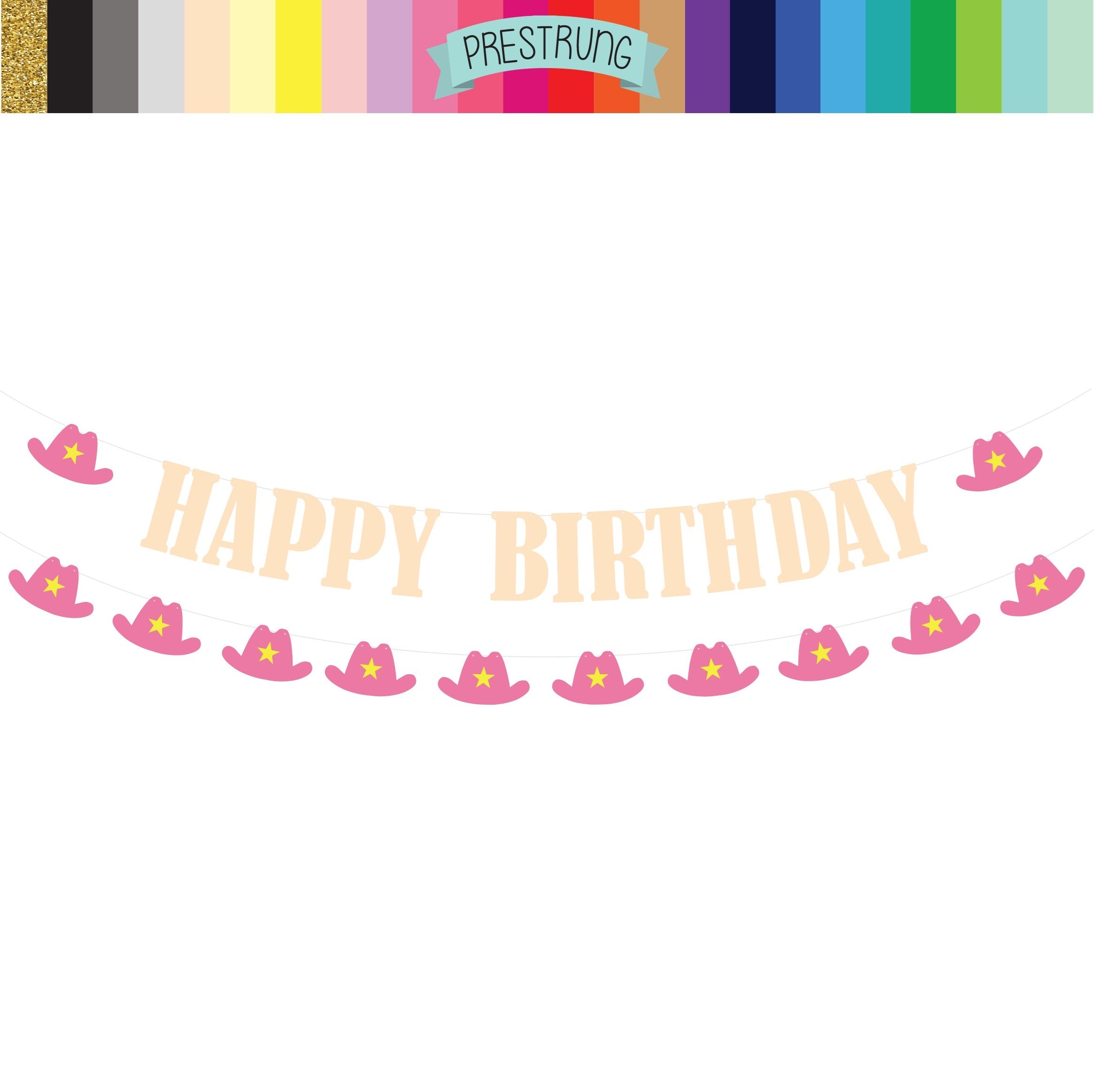 Cowgirl Happy Birthday Banner, Rodeo Happy Birthday Banner, Pink Rodeo Banner, Cowgirl Decorations