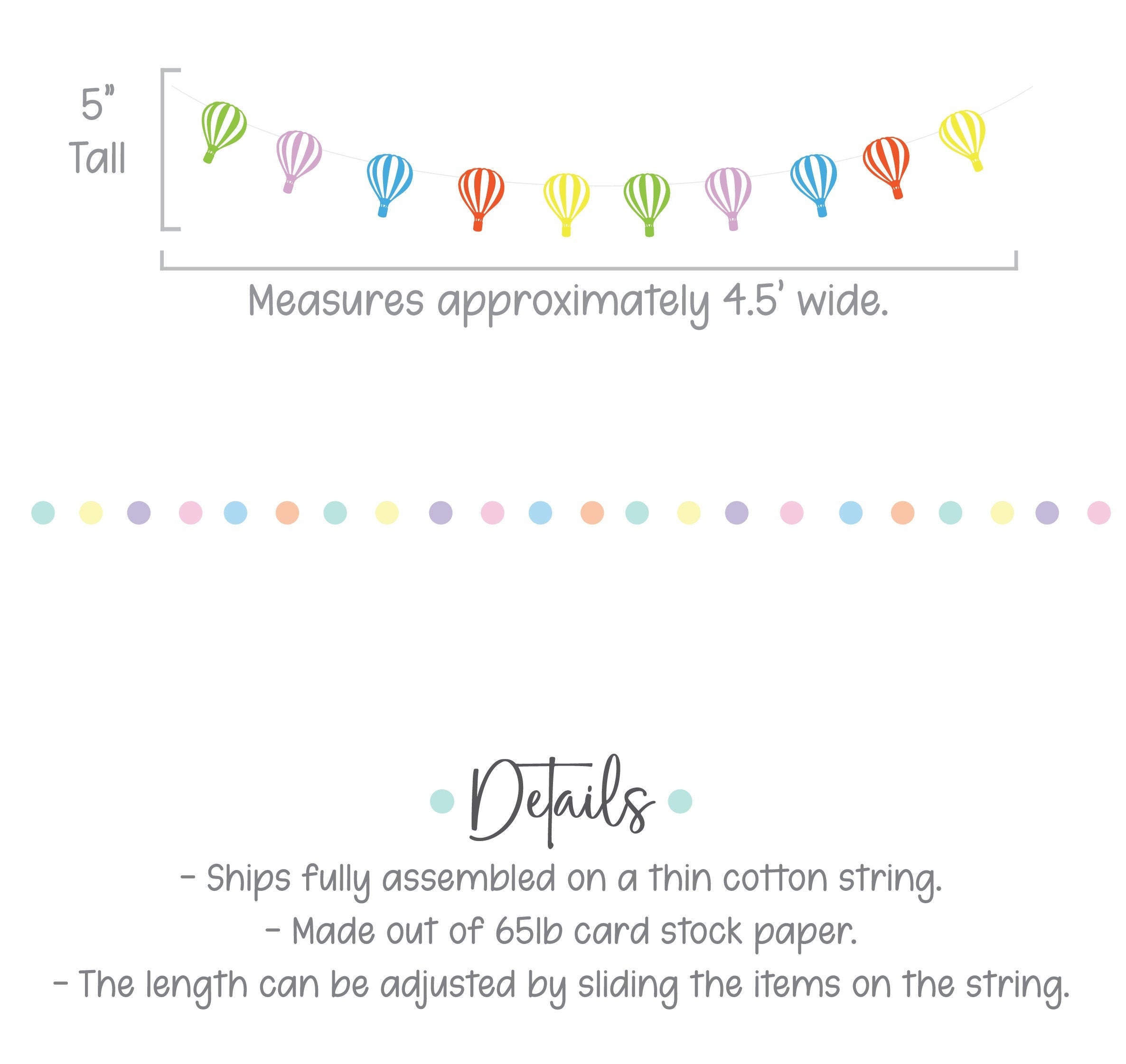 Hot Air Balloon Happy Birthday Banner, Hot Air Balloon Decorations, Rainbow Birthday Banner, Hot Air Balloon Banner